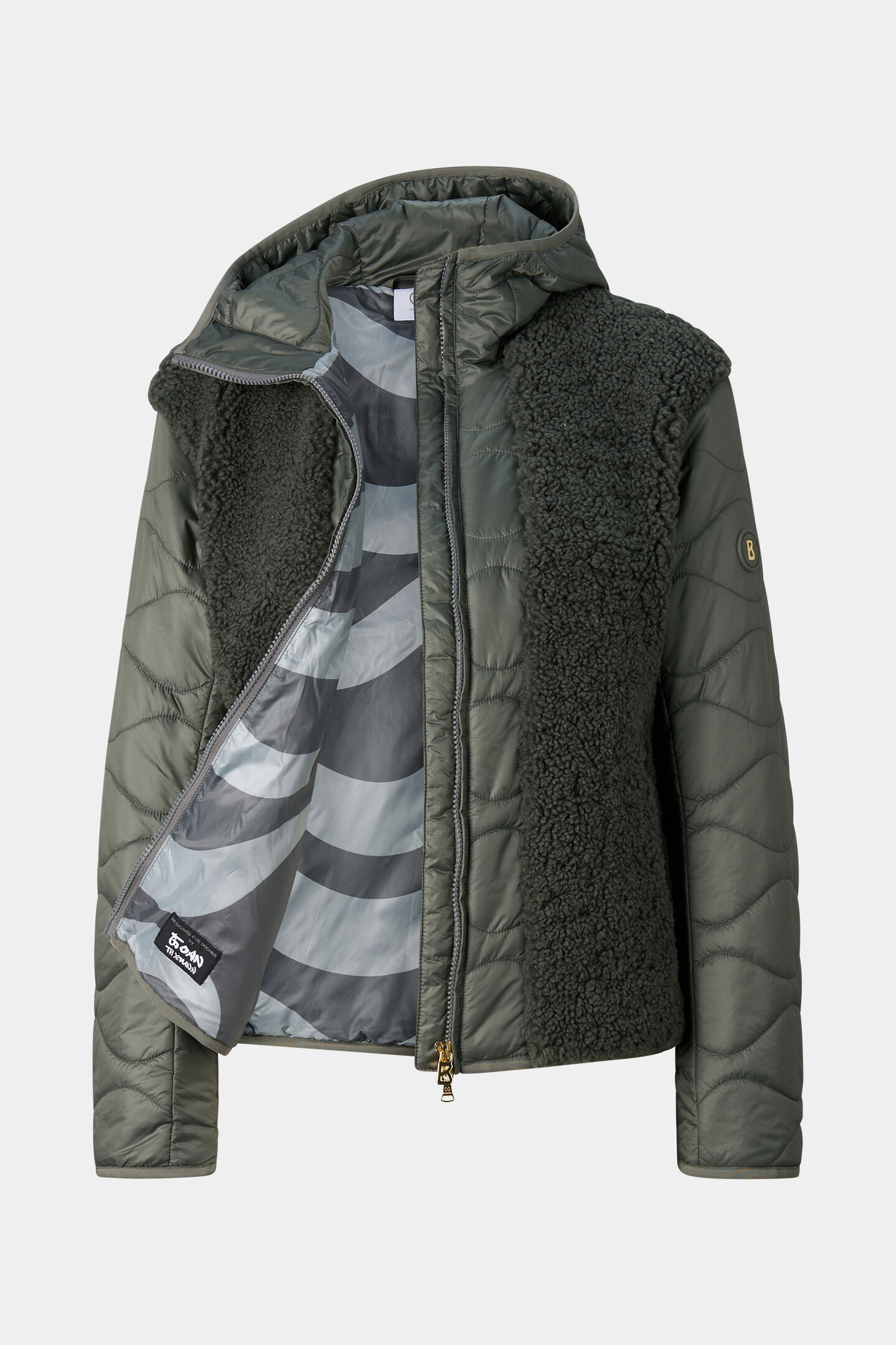 Bibi Teddy Quilted Jacket Olive