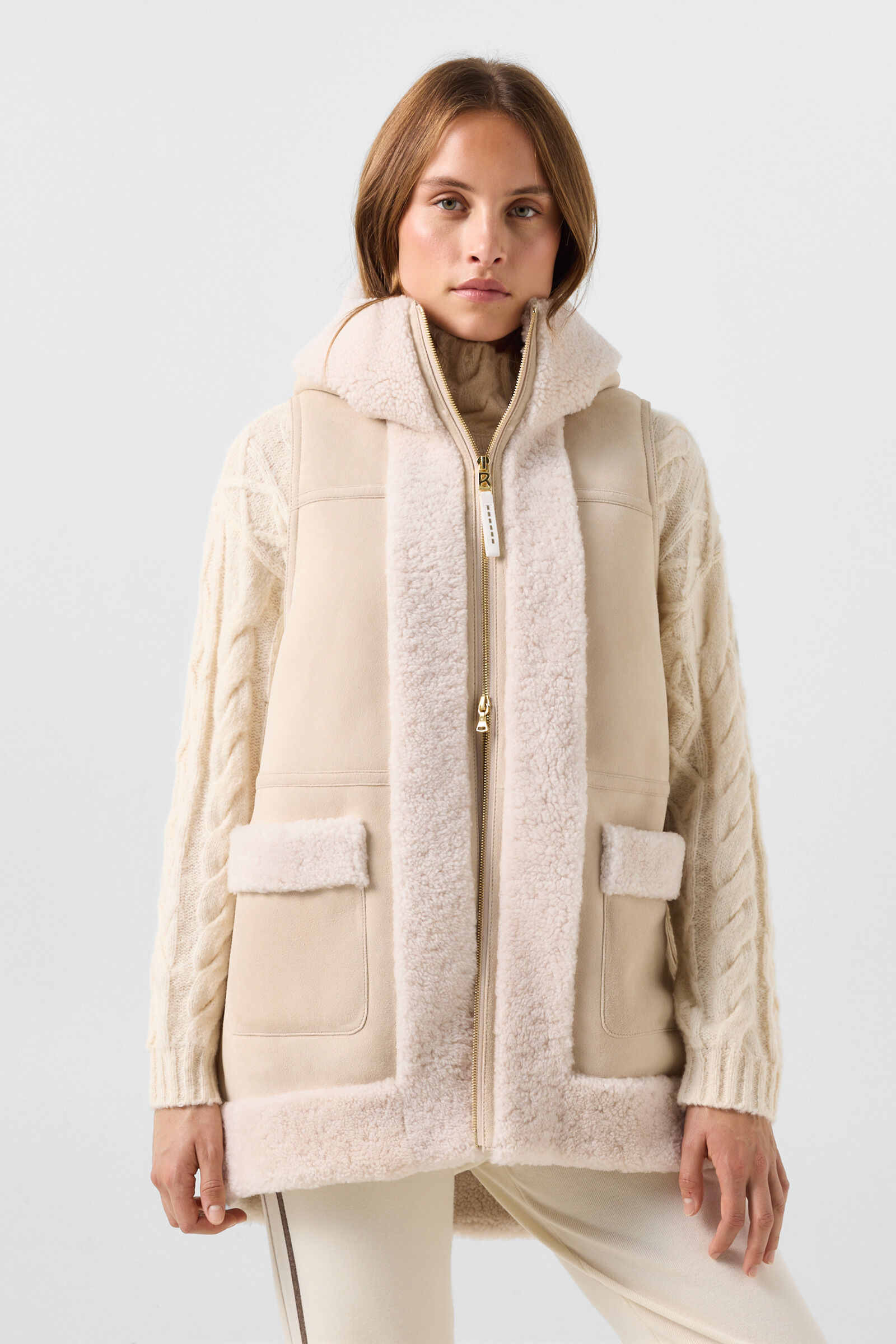 Lona lambskin waistcoat Camel/Cream