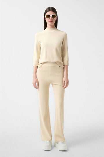 Pantalon en maille Benette Crème Pantalon en maille Benette Crème