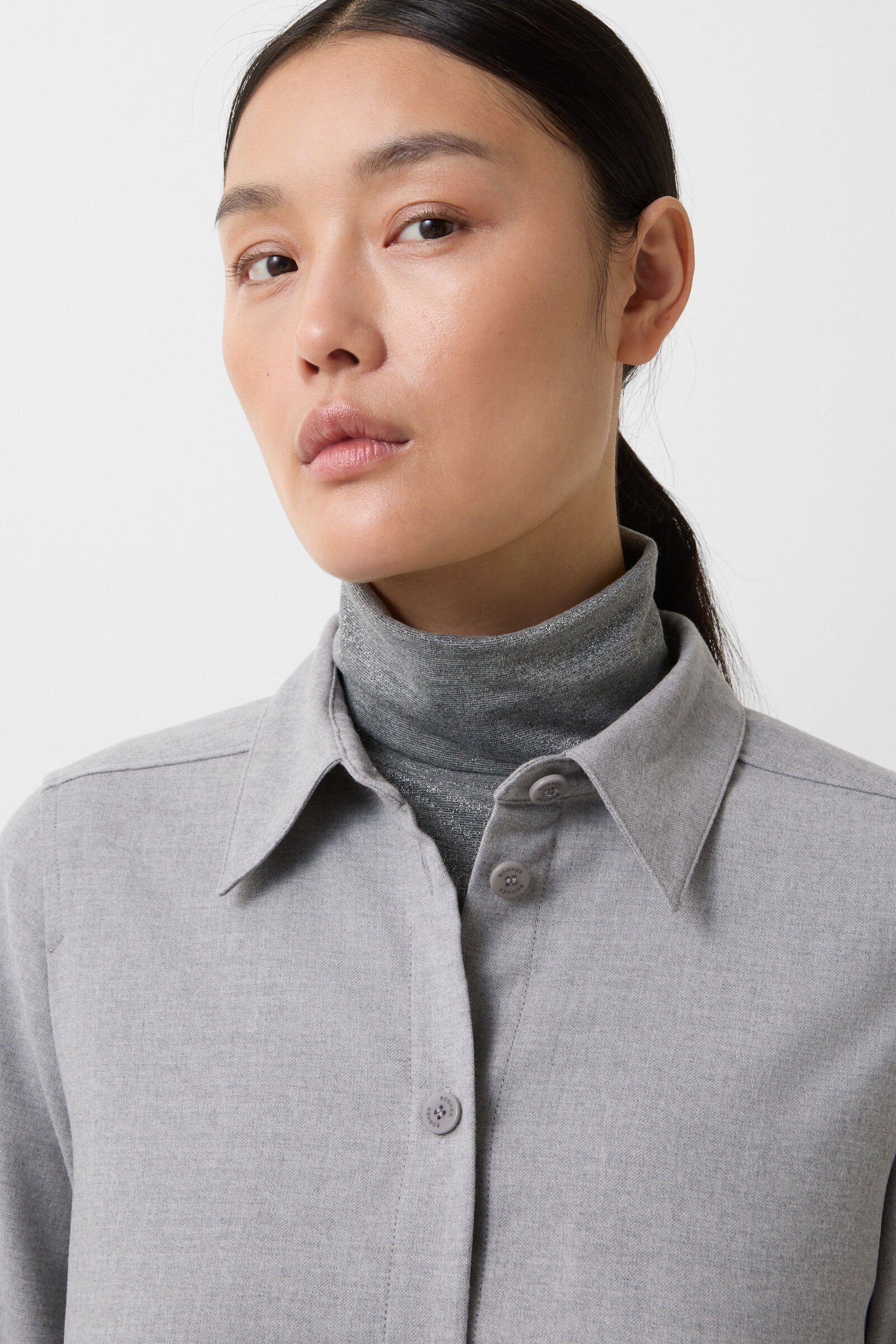 Ariela flannel blouse Light grey