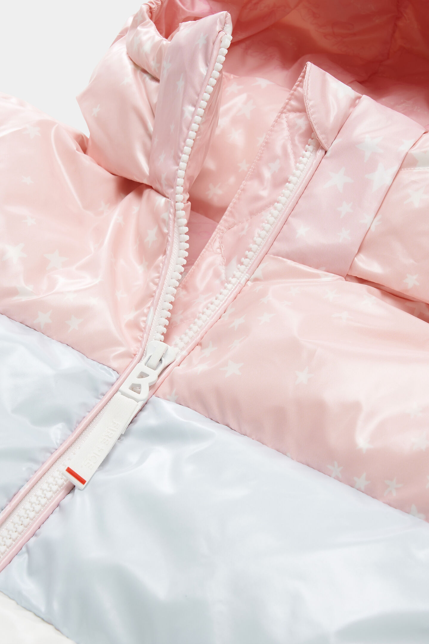 Kids down ski jacket Franzi Pink/light blue/white