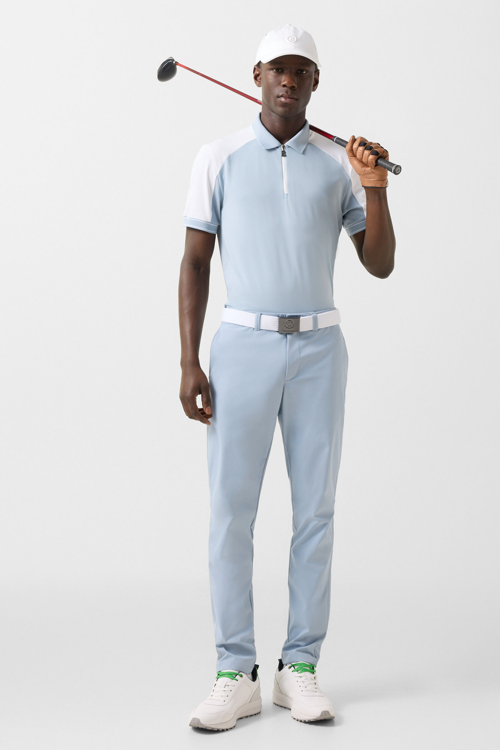 Fabius functional short-sleeved top Misty blue/white