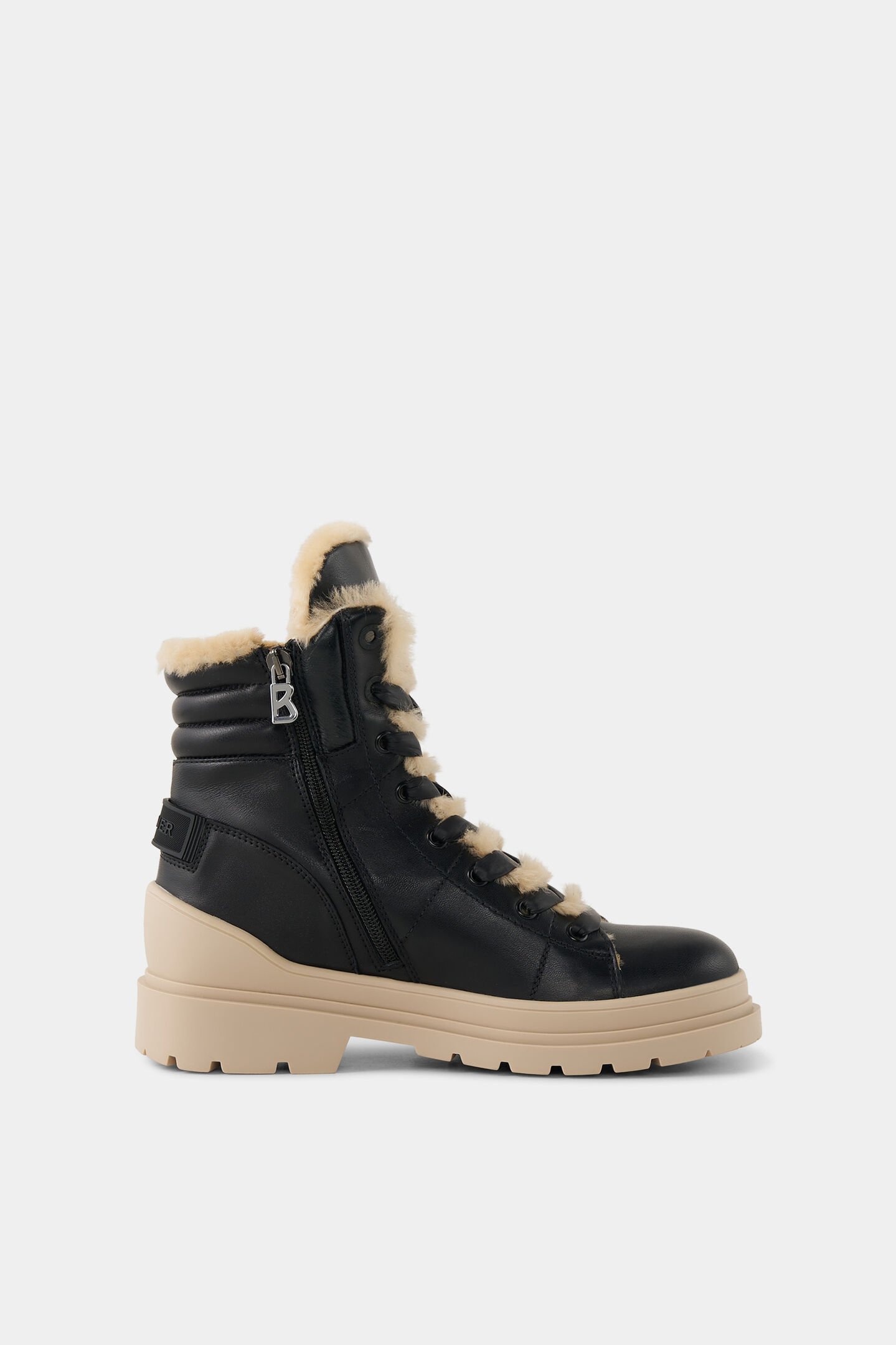 Mid boots St.Moritz with spikes Black/beige