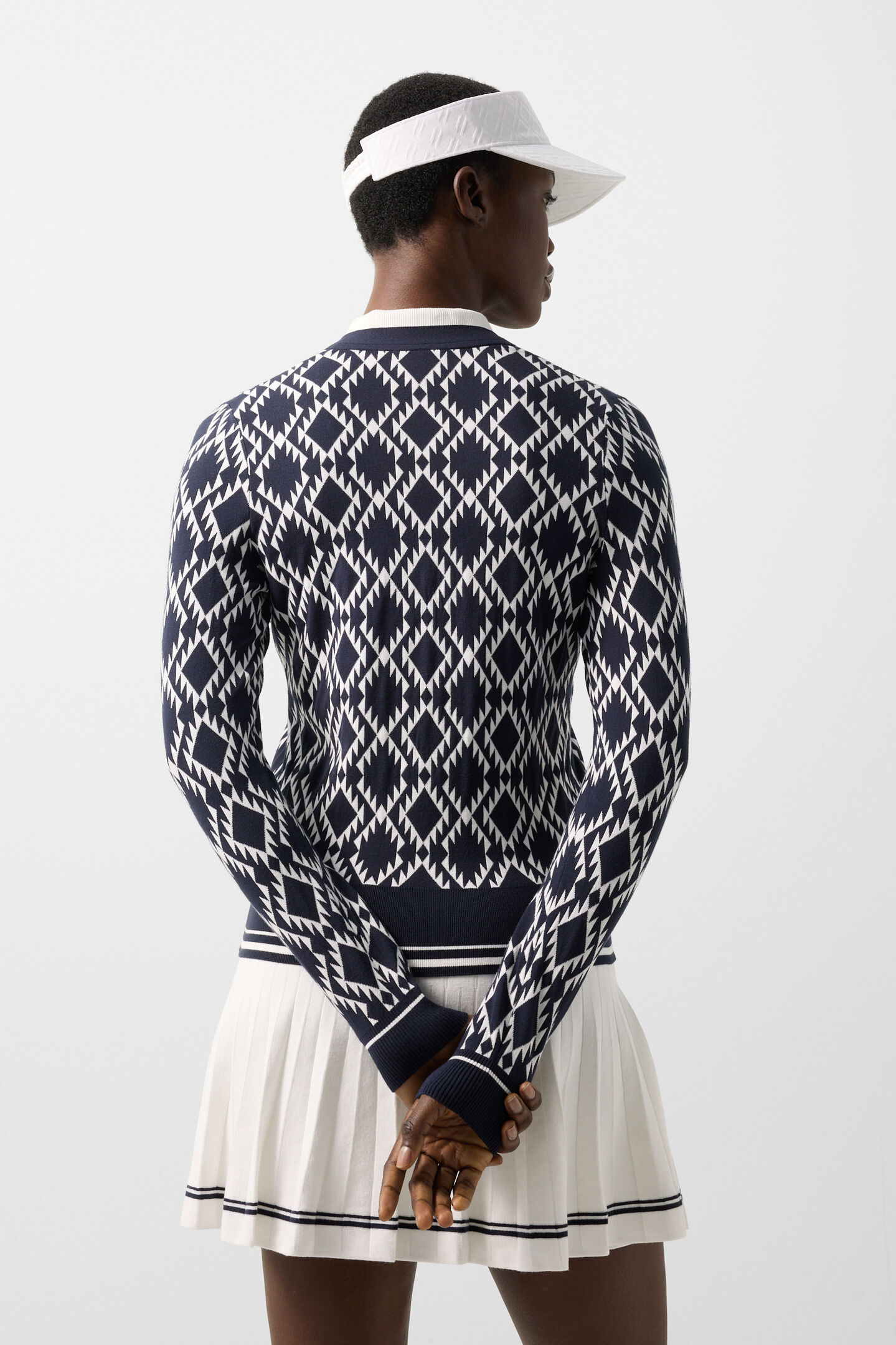 Veste en maille Amber Bleu marine/blanc