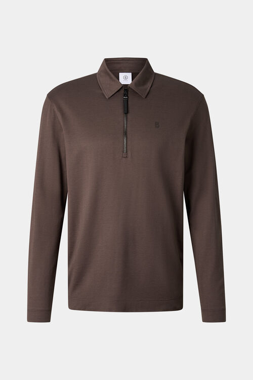 Polo-Longsleeve Bailey Dunkelbraun