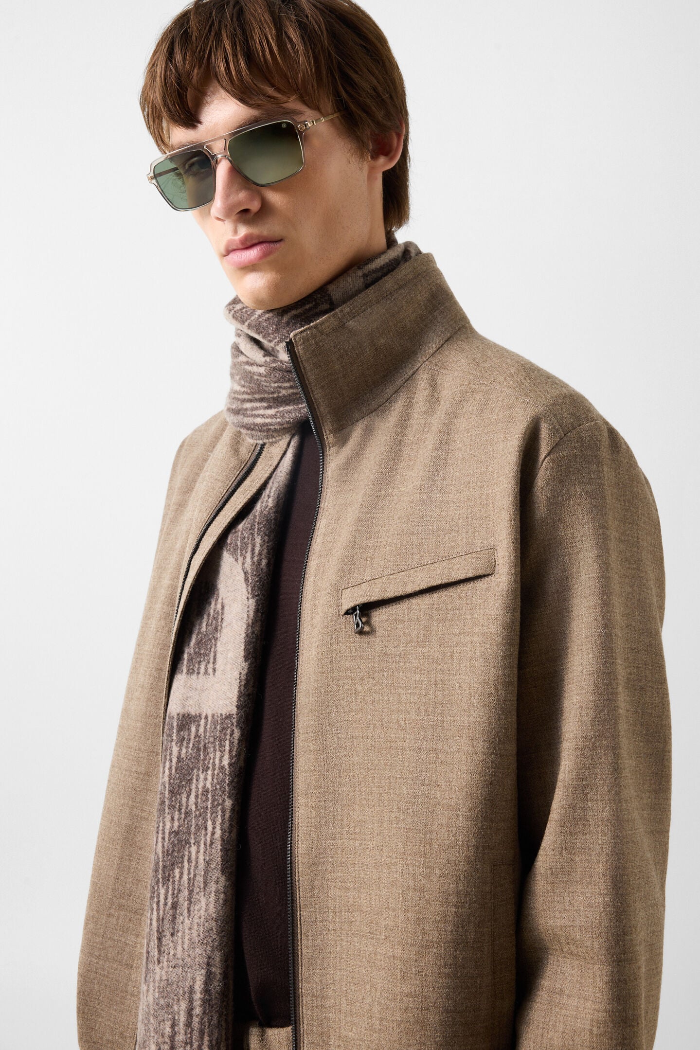 Milan virgin wool blend jacket Medium brown
