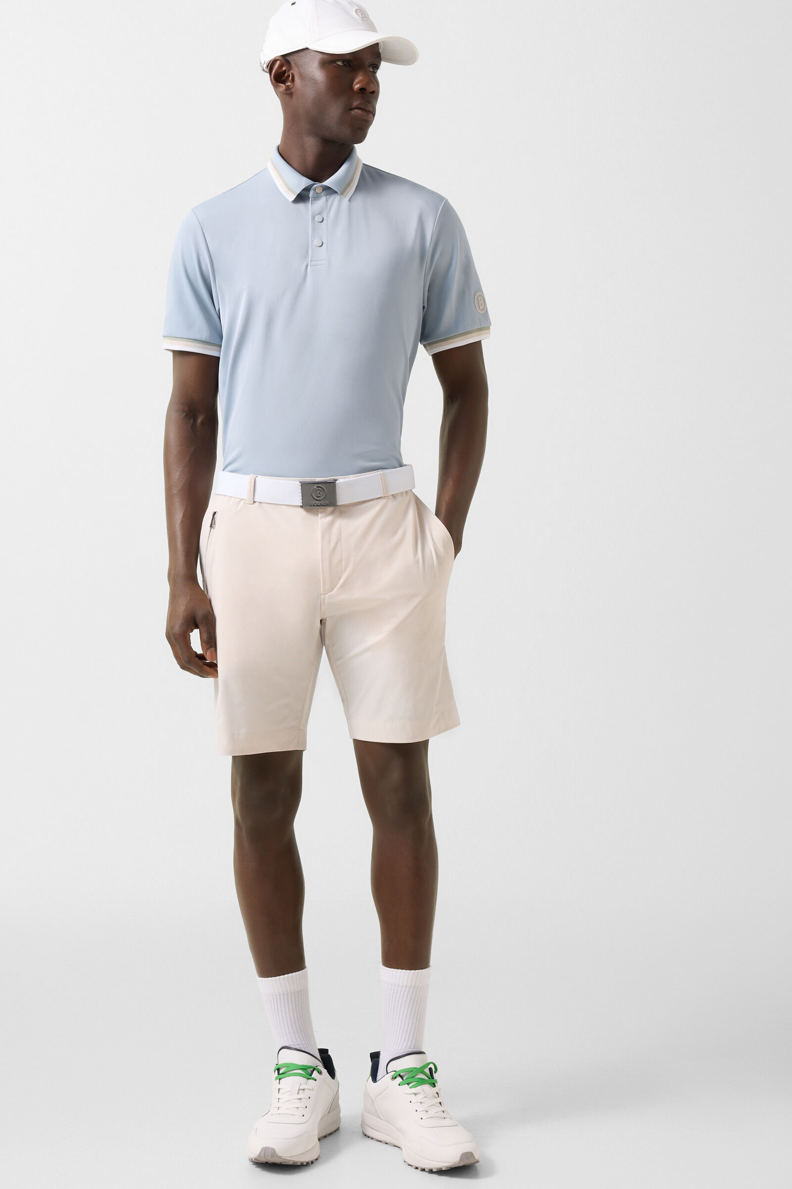 Arik functional short-sleeved top Misty blue