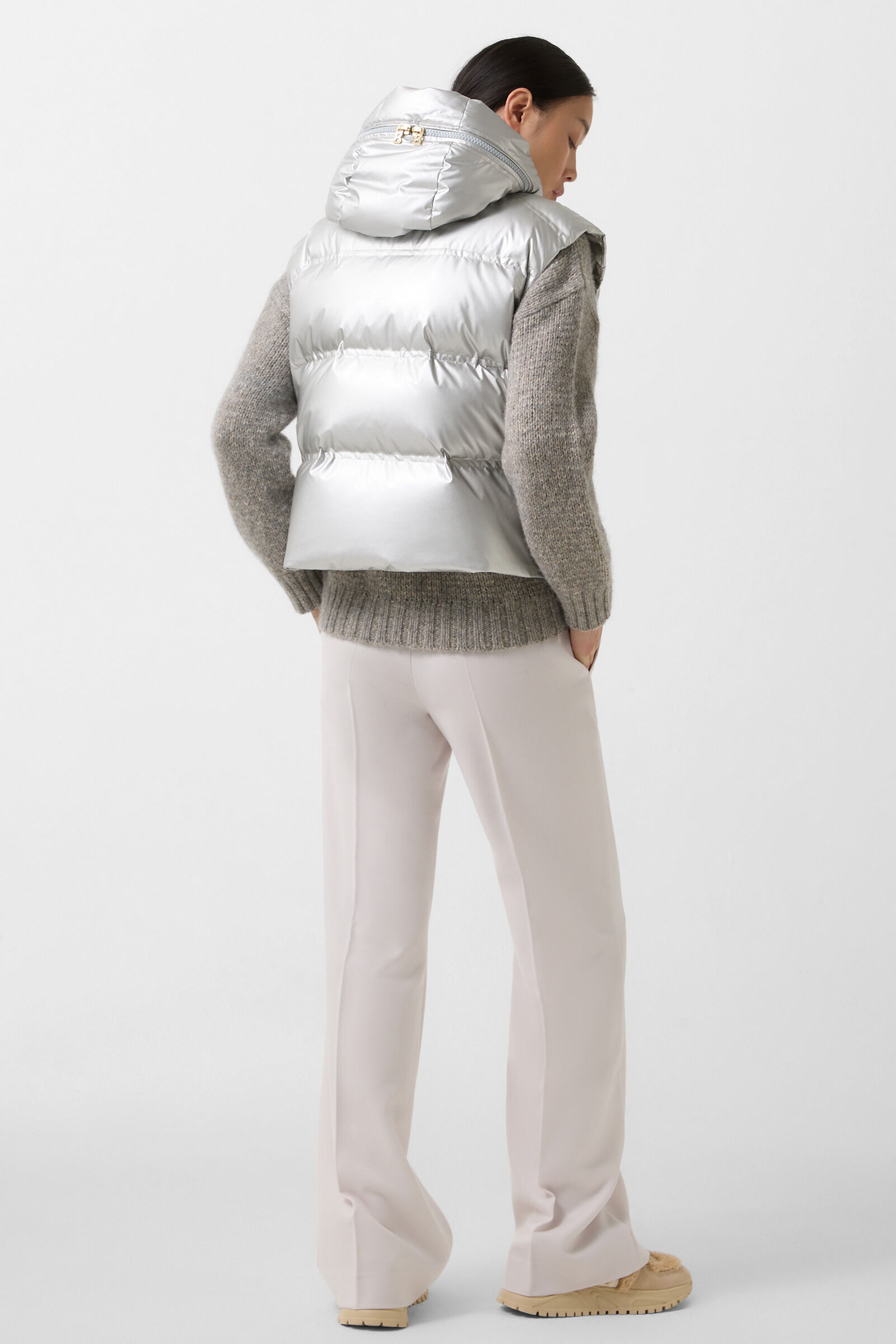 Livy down waistcoat silver