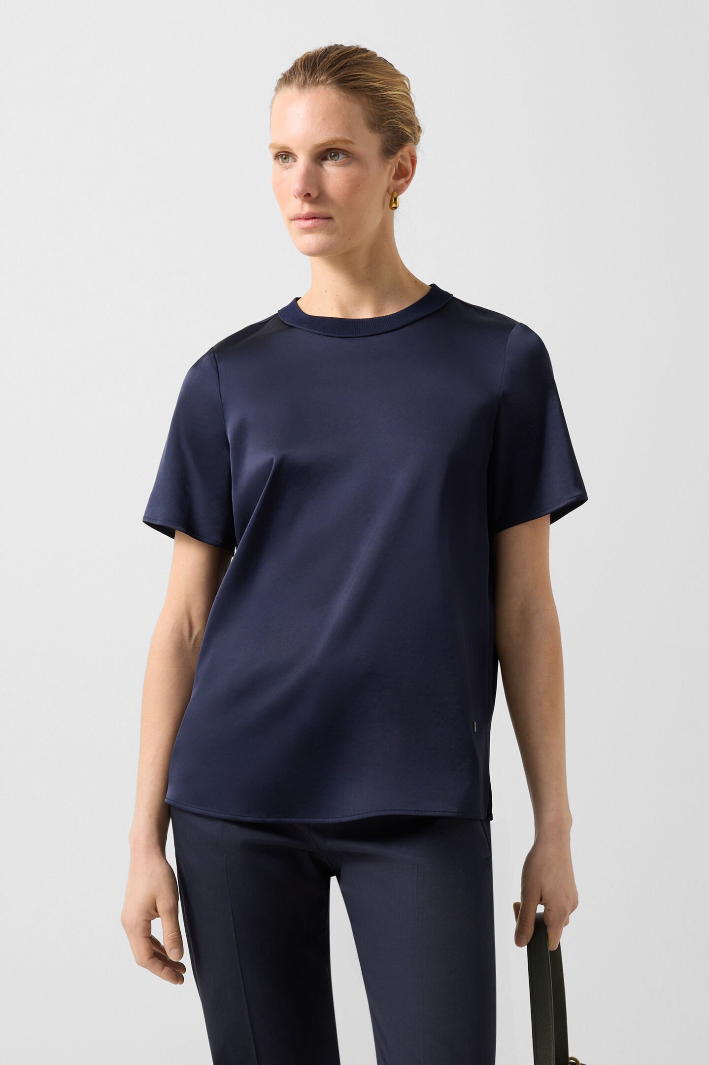 Satin shirt Dylan Navy blue