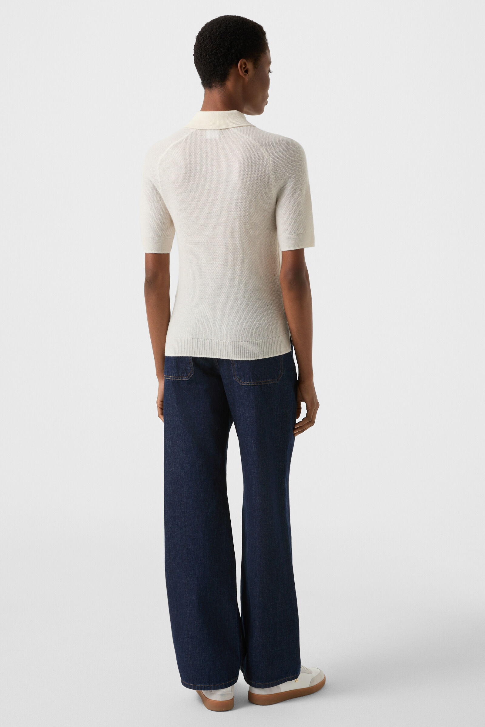 Knitted polo shirt Shari Sand