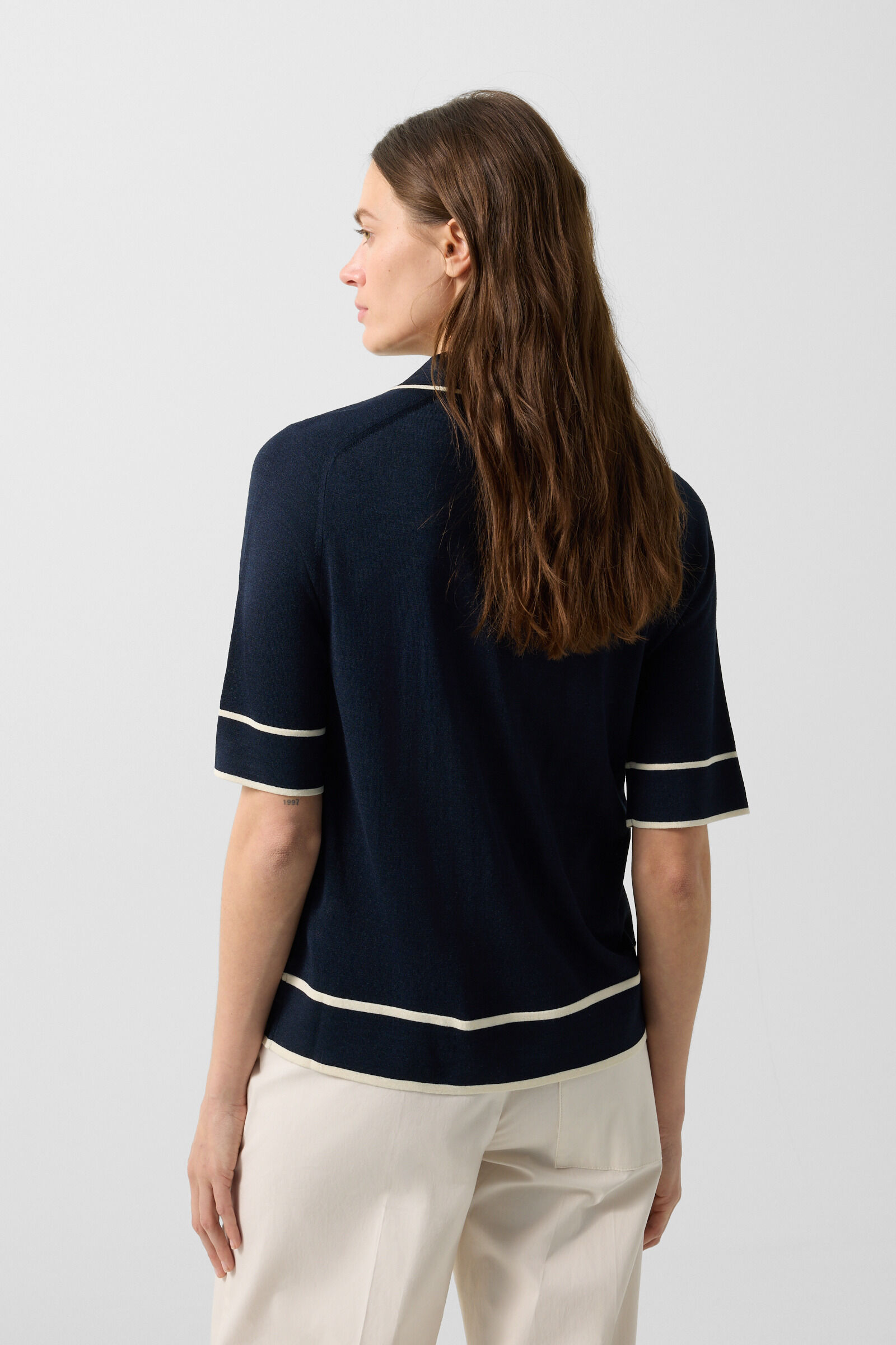 Peaches silk knit jacket Navy blue