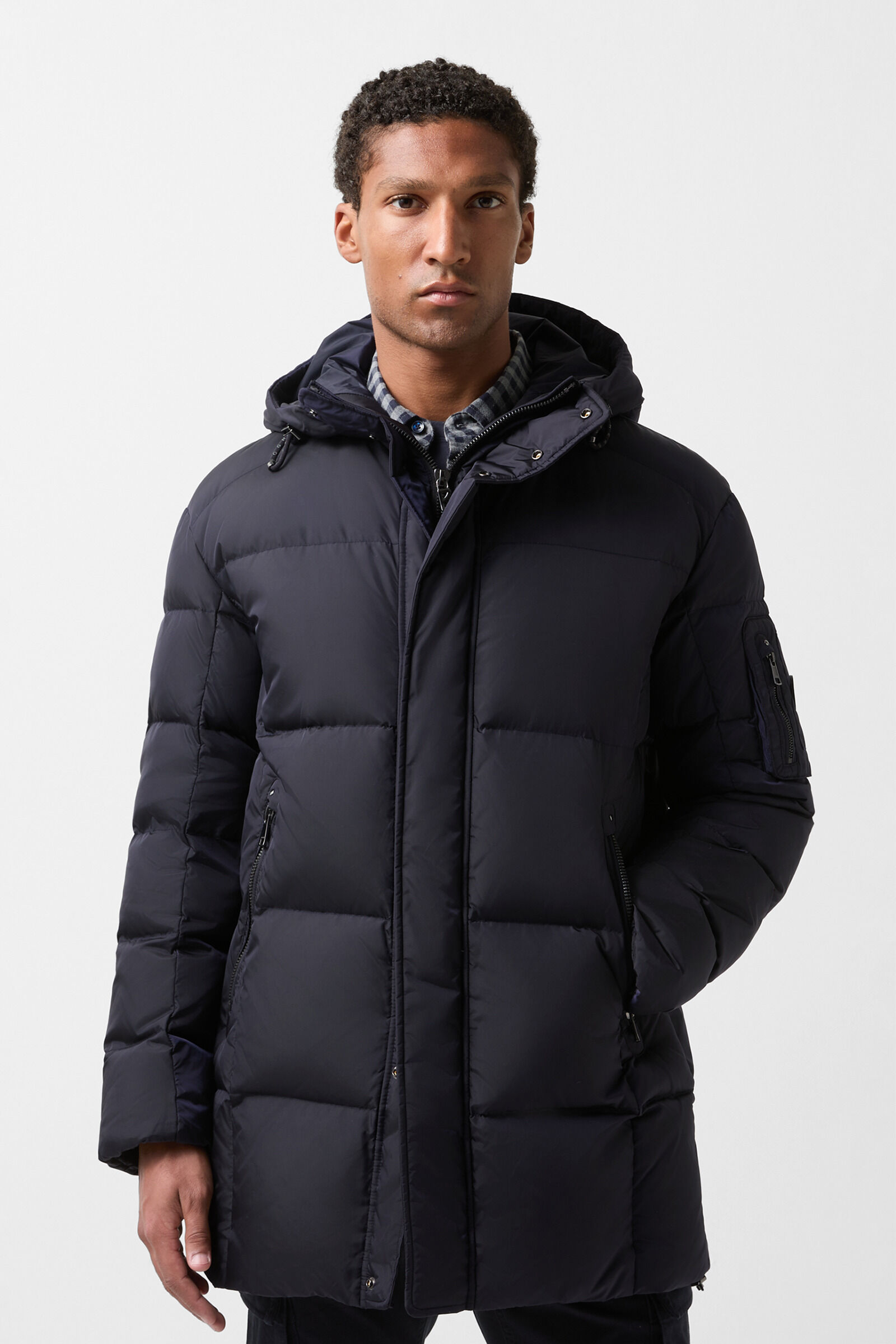 Jones down short coat Navy blue