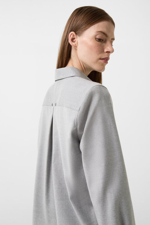 Flanell-Bluse Edina Hellgrau