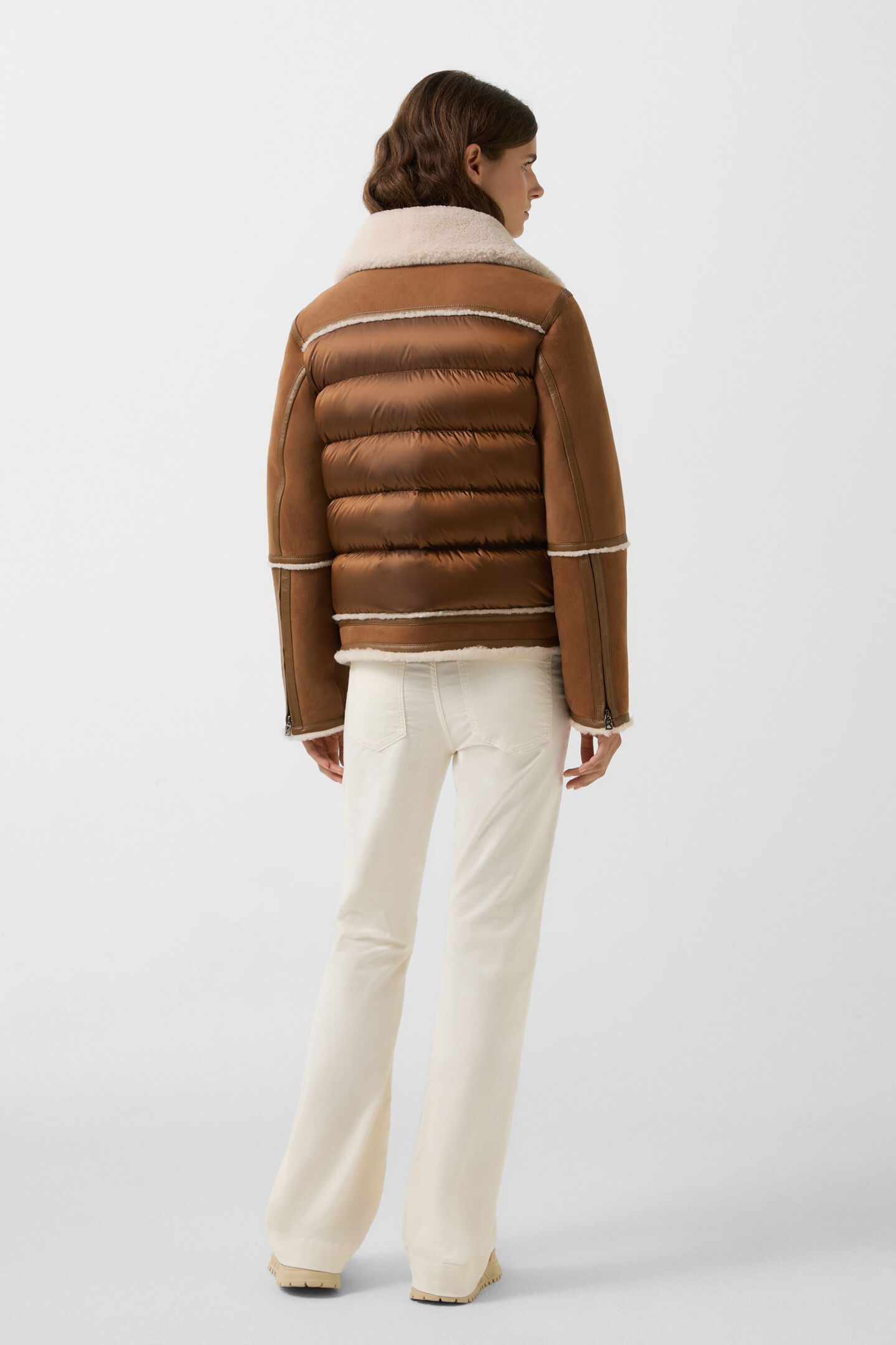 Lammfell-Steppjacke Pelina Camel