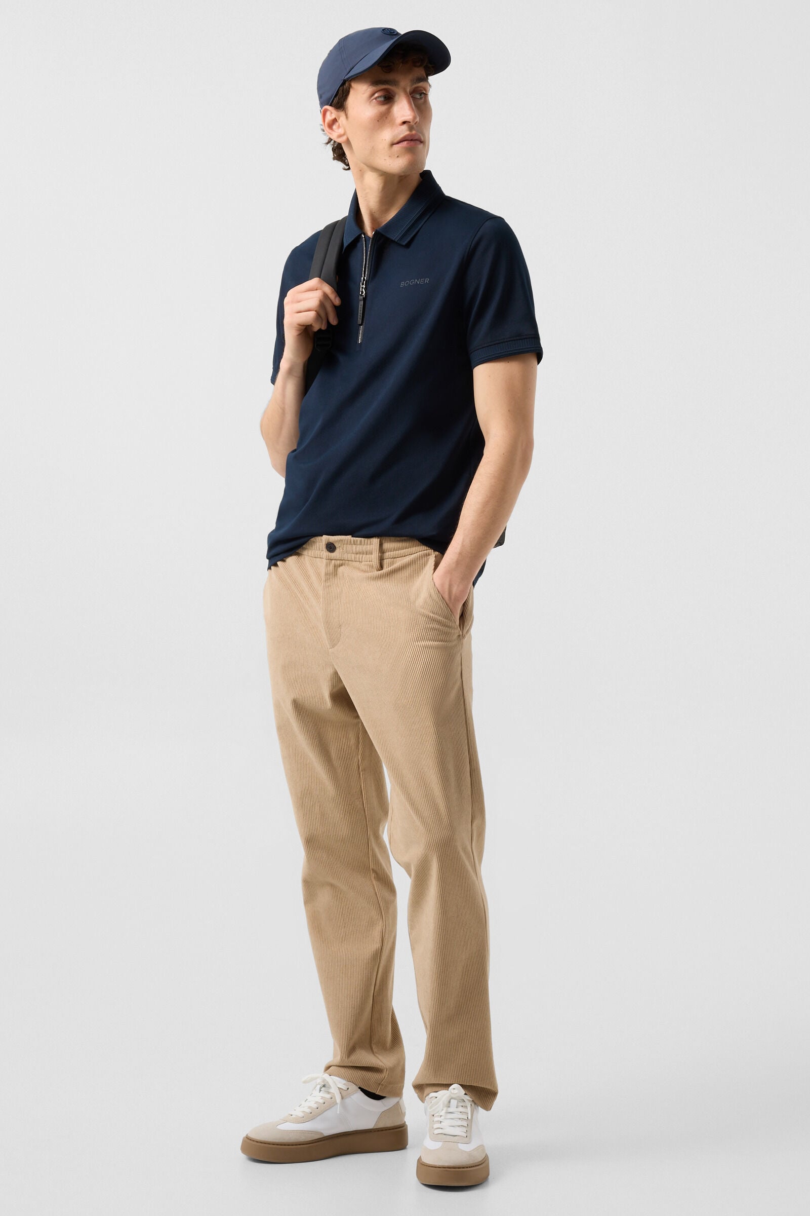 Timo piqu&eacute; polo shirt Navy blue