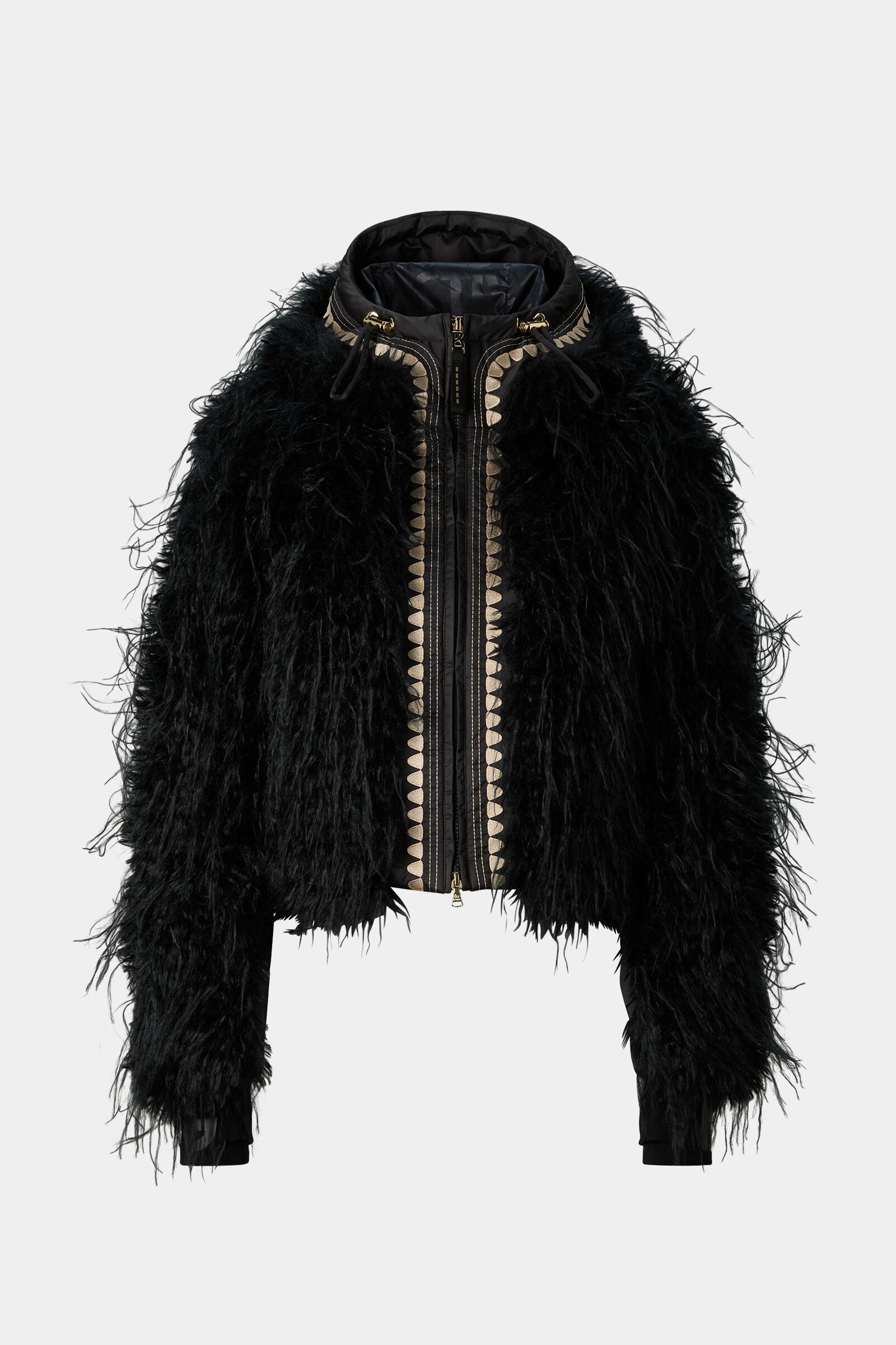 Kela Faux Fur Ski Jacket Black