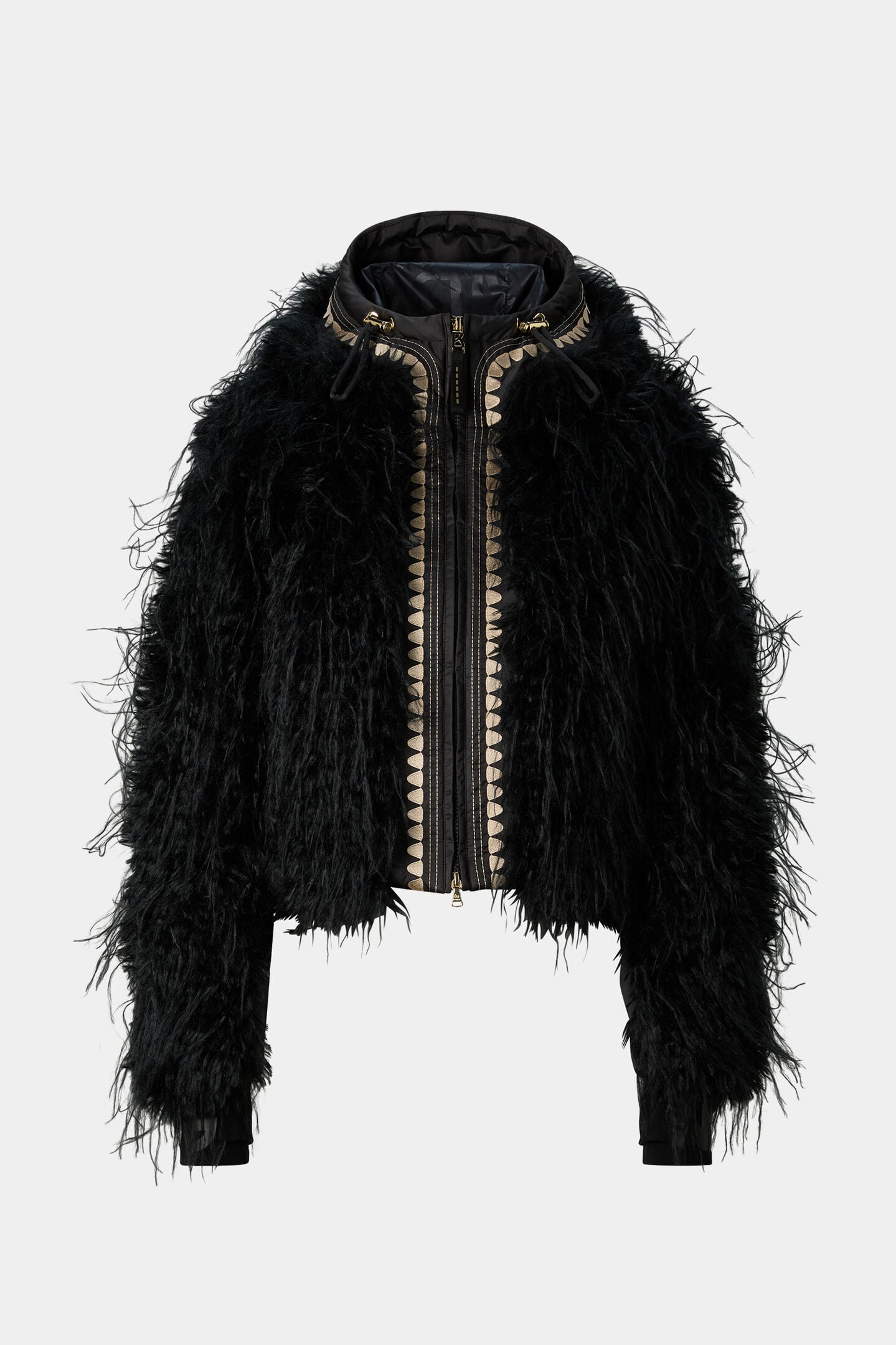 Kela Faux Fur Ski Jacket Black