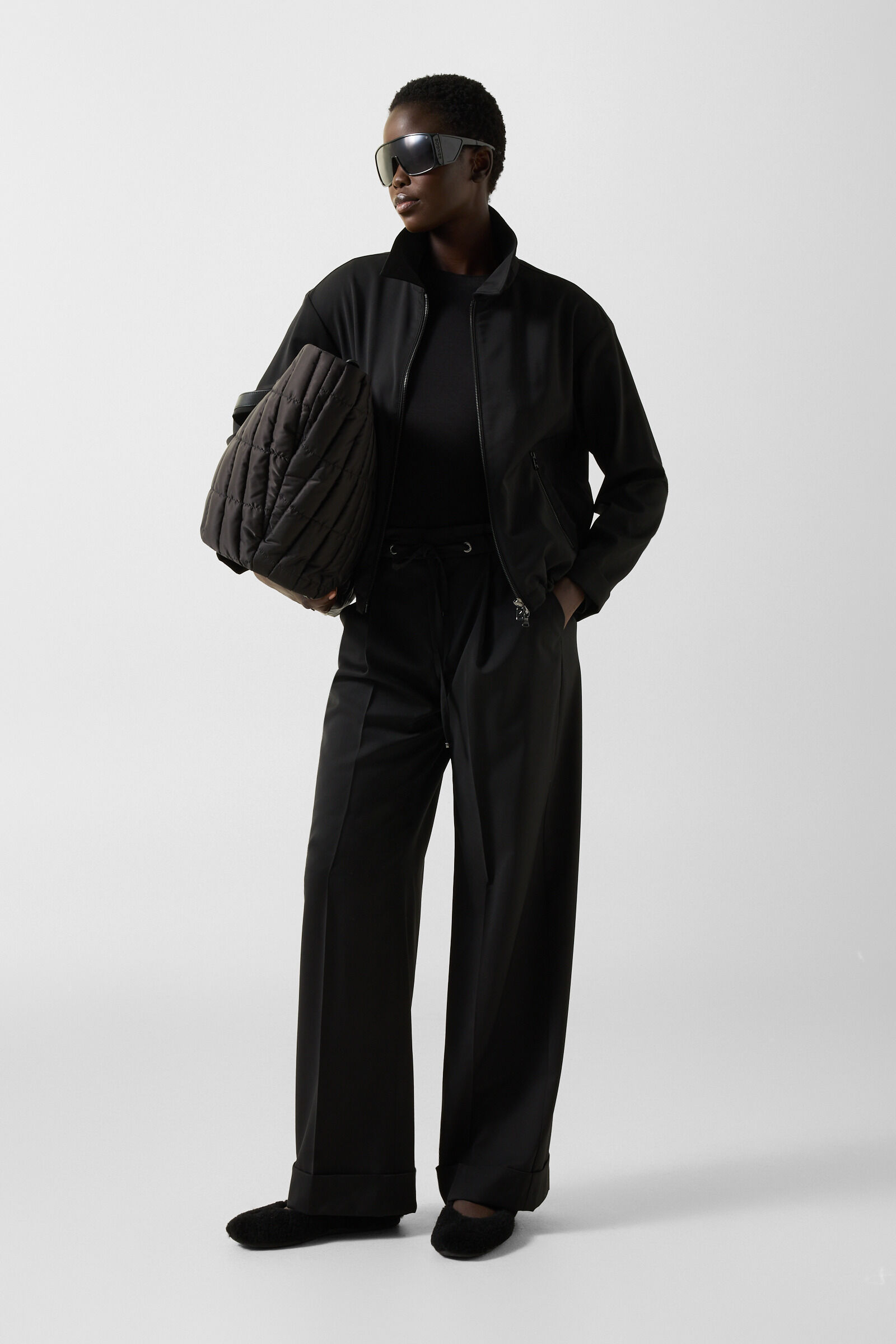 Schurwoll-Bluse Elody Schwarz