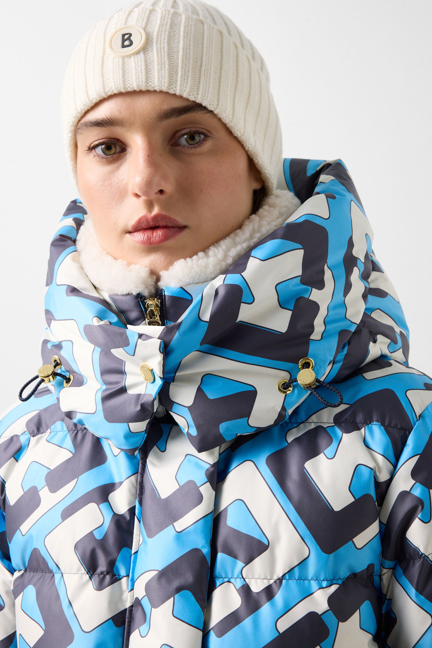 Naia Down Ski Jacket Cyan/Navy/White