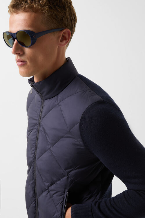 Zisco hybrid knit jacket Navy blue