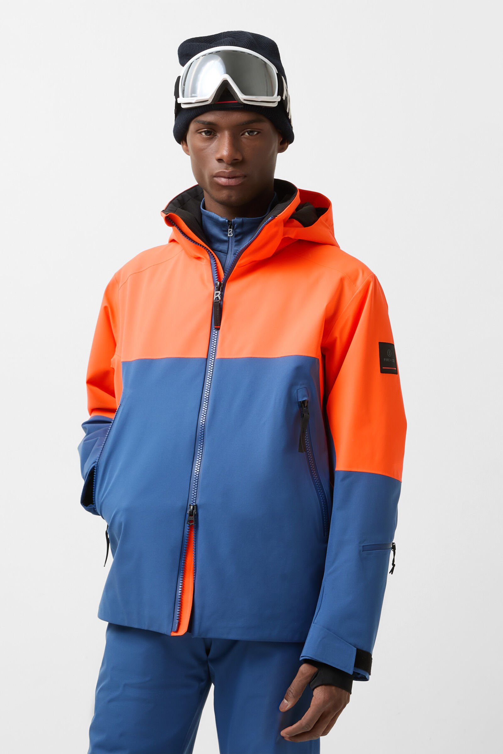 Halor ski jacket Neon orange/blue