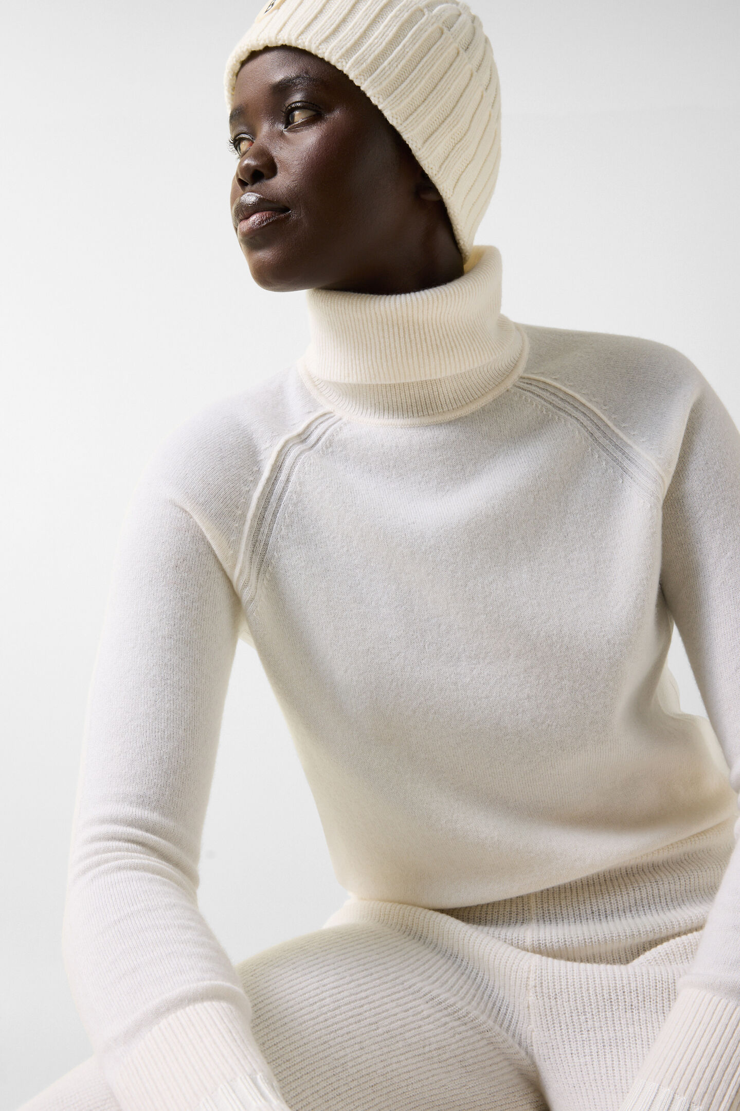 Schurwoll-Kaschmir-Pullover Vaiana Off-White