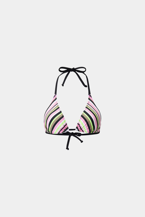Triangel Bikini-Top Gaby Rosa/Schwarz/Neongrün