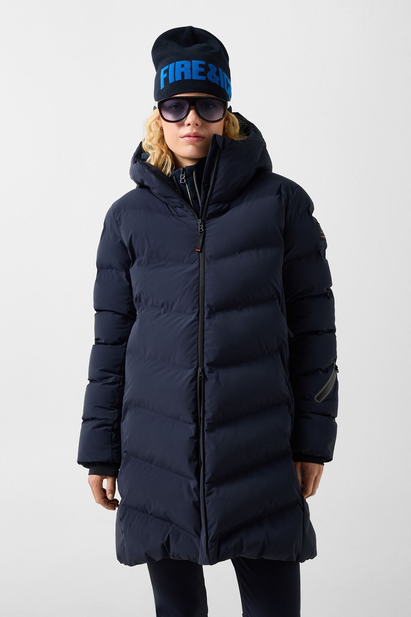 Tec-Aen quilted coat Navy