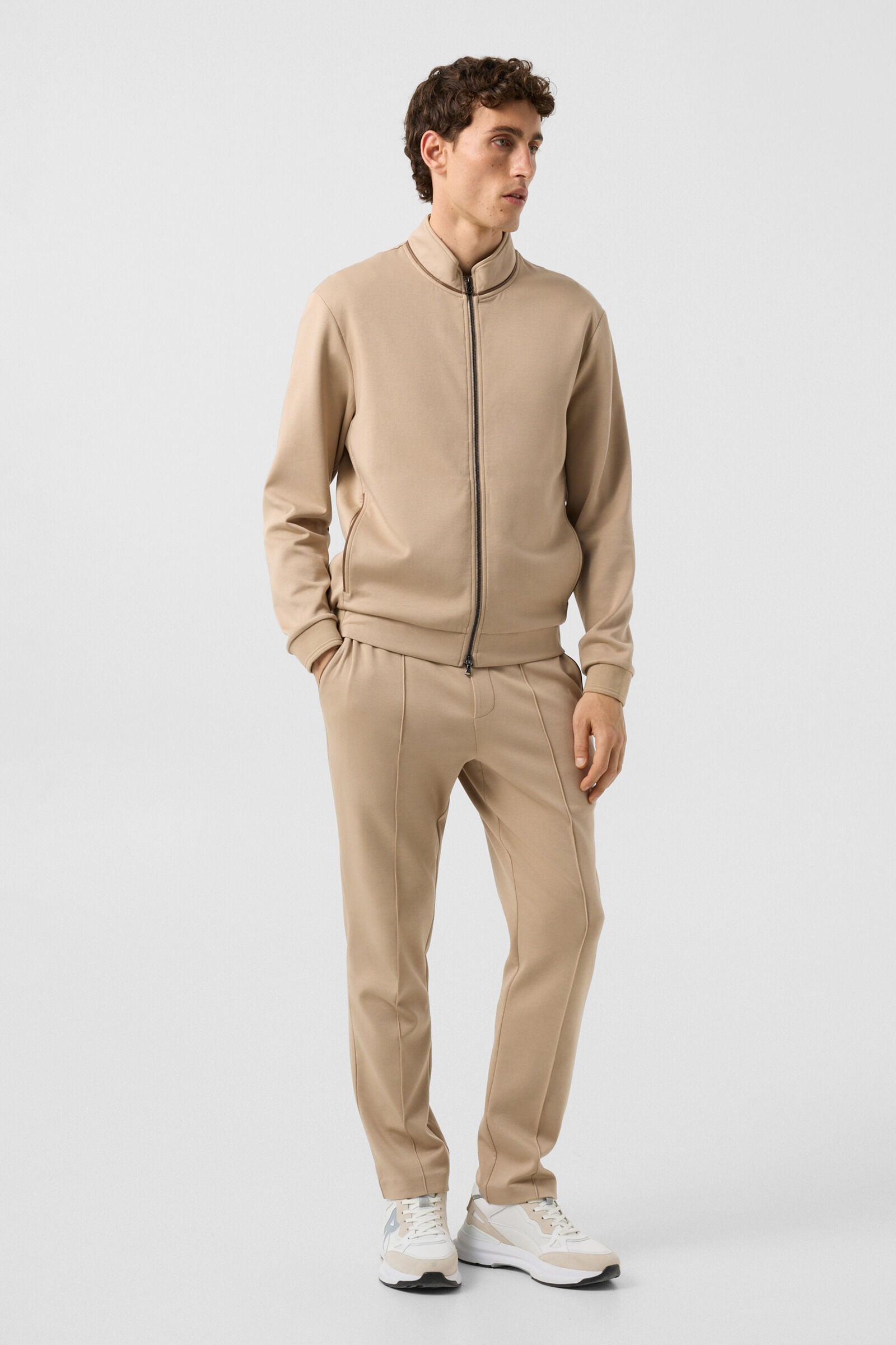 Spencer jersey jacket Beige