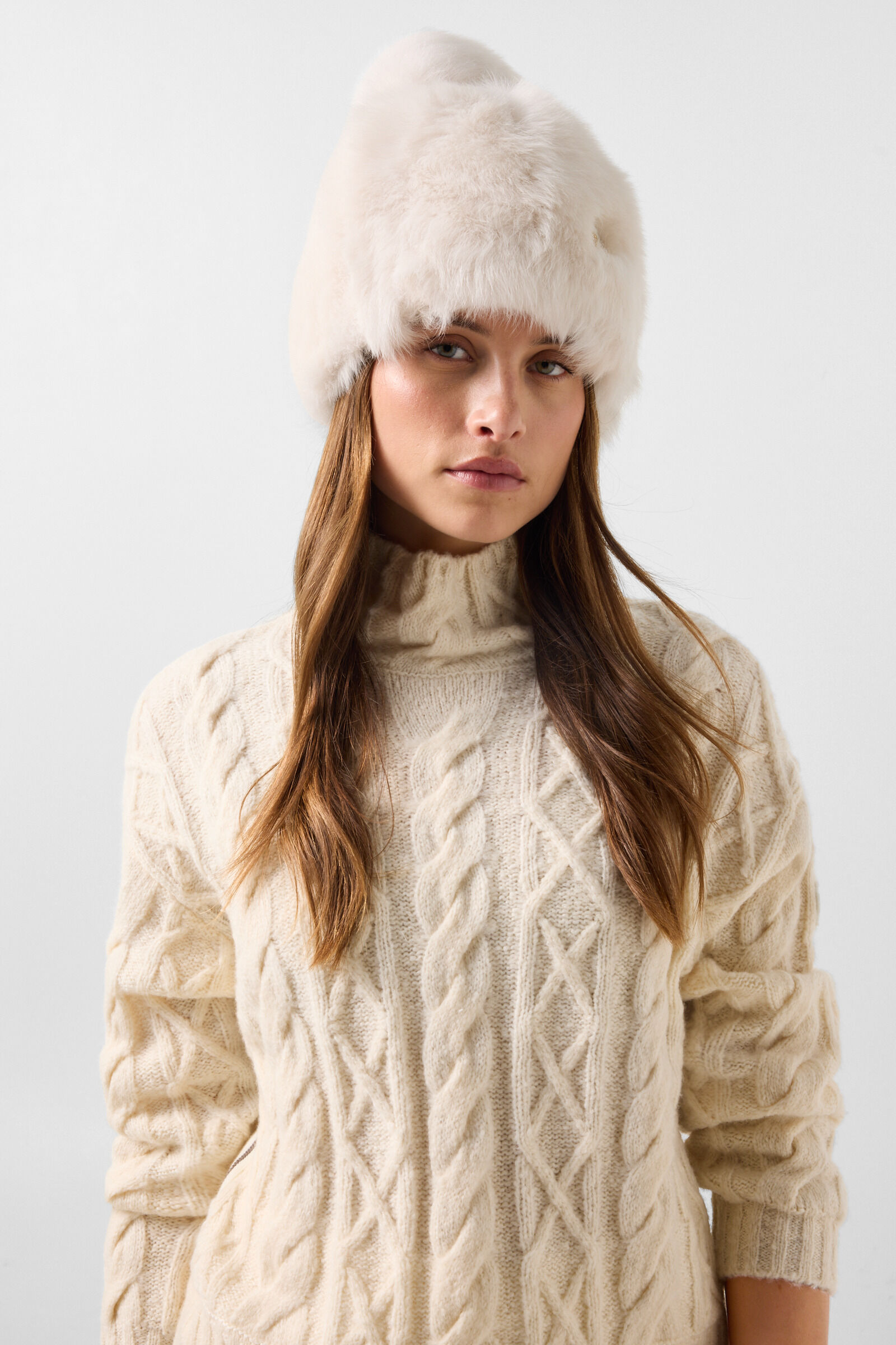 Lammfell-M&uuml;tze Aria Off-White