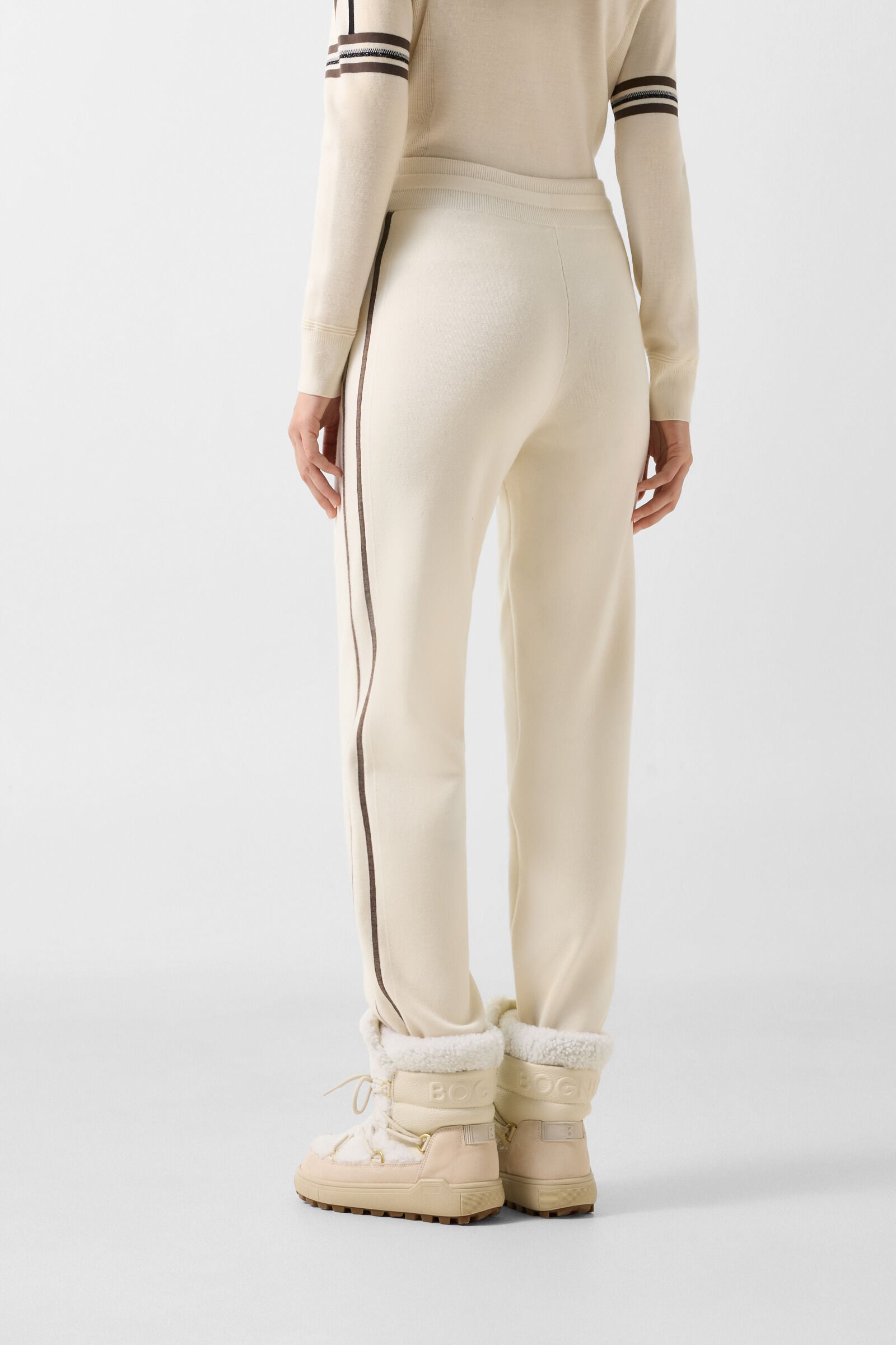 Calotta Virgin Wool-Blend Knit Pants Off-White