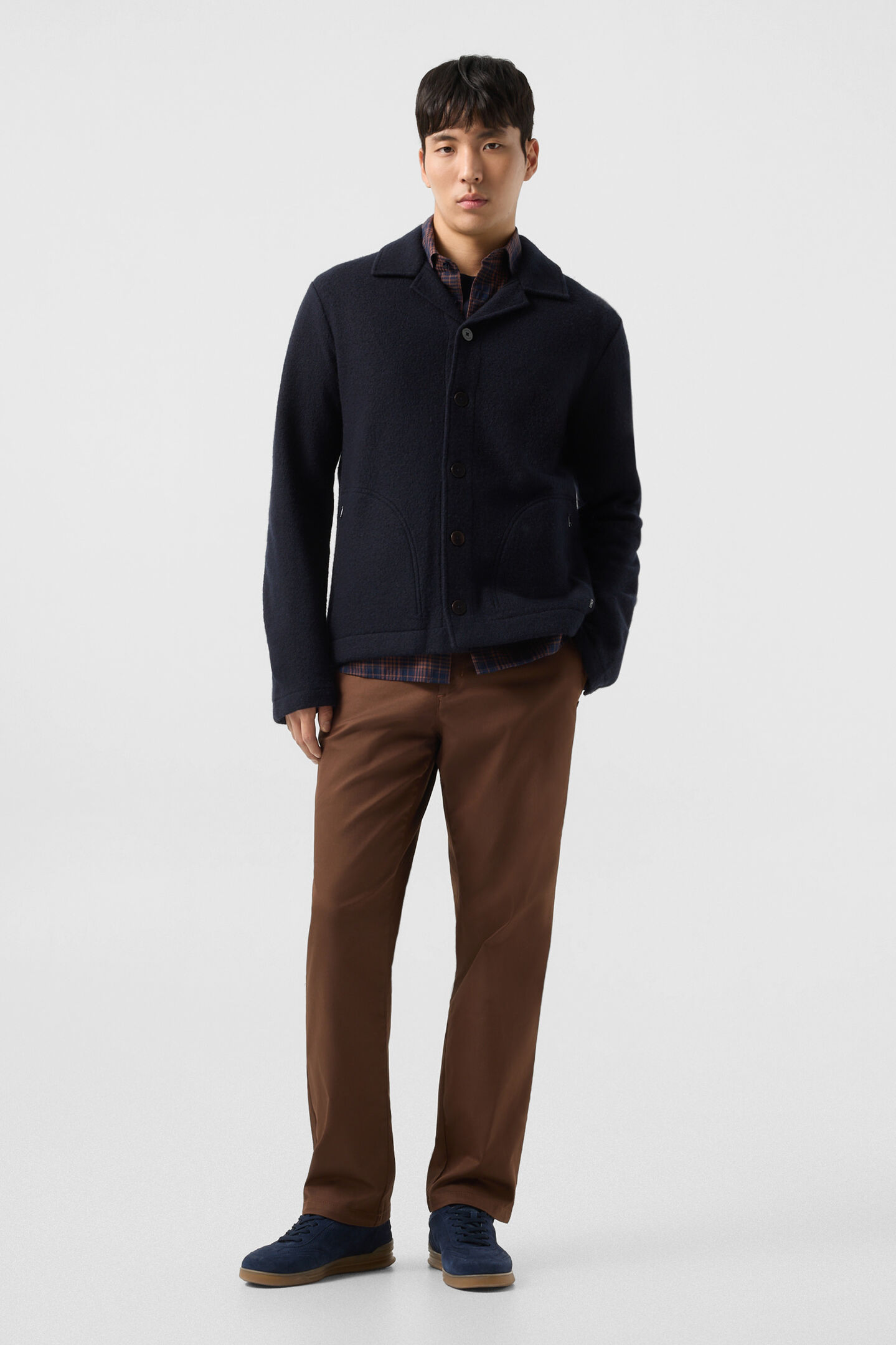 Wool overshirt Blanco Navy blue