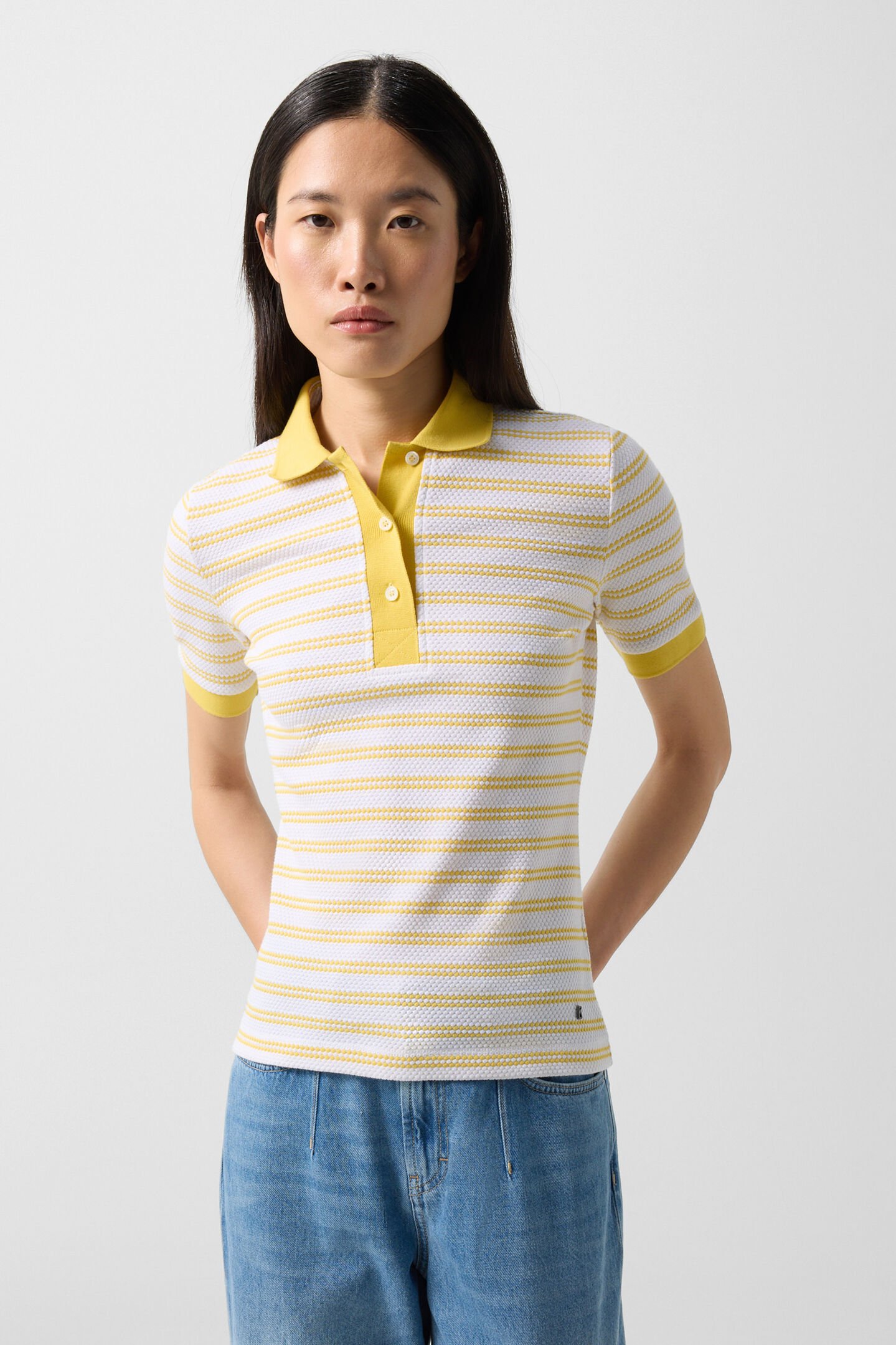 Wendy poloshirt Geel/Off-White