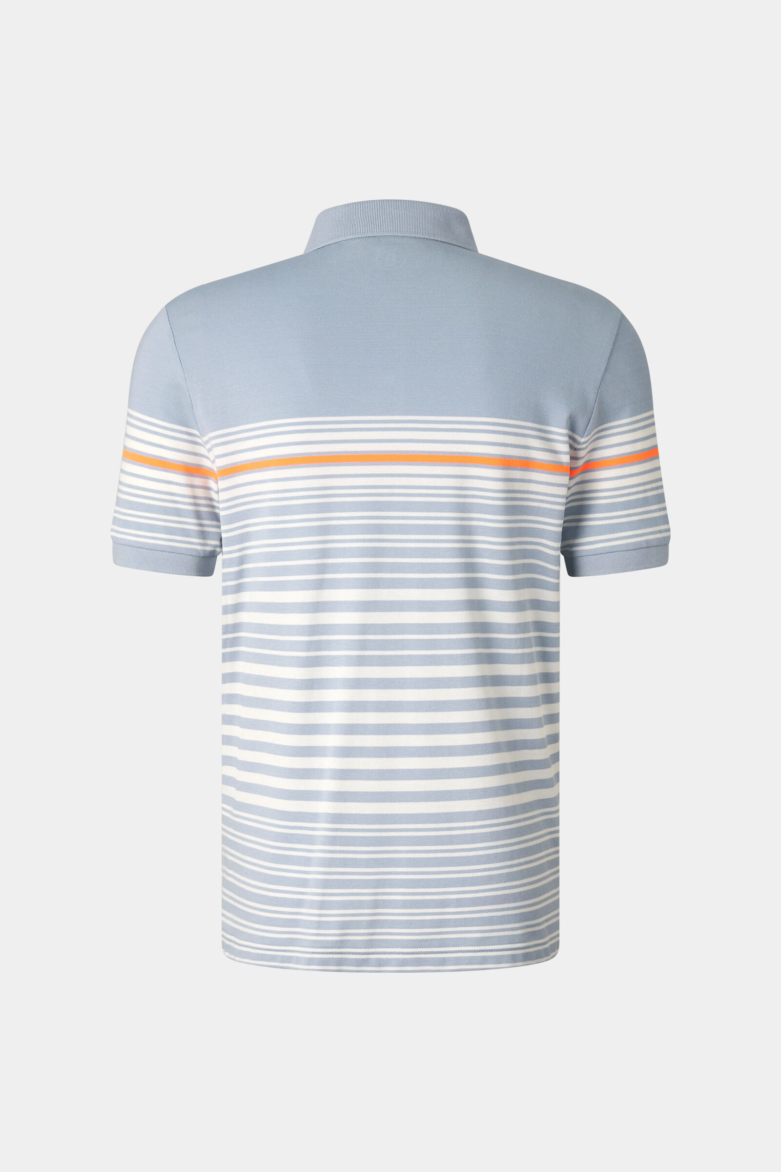 Polo-Shirt Jannes Nebelblau/Wei&szlig;/Orange