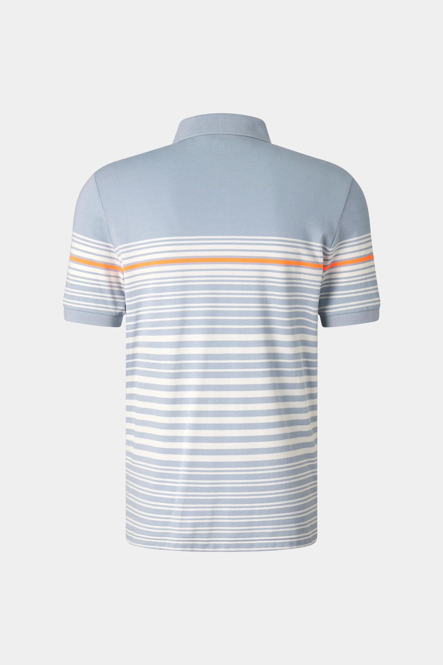 Polo-Shirt Jannes Nebelblau/Wei&szlig;/Orange