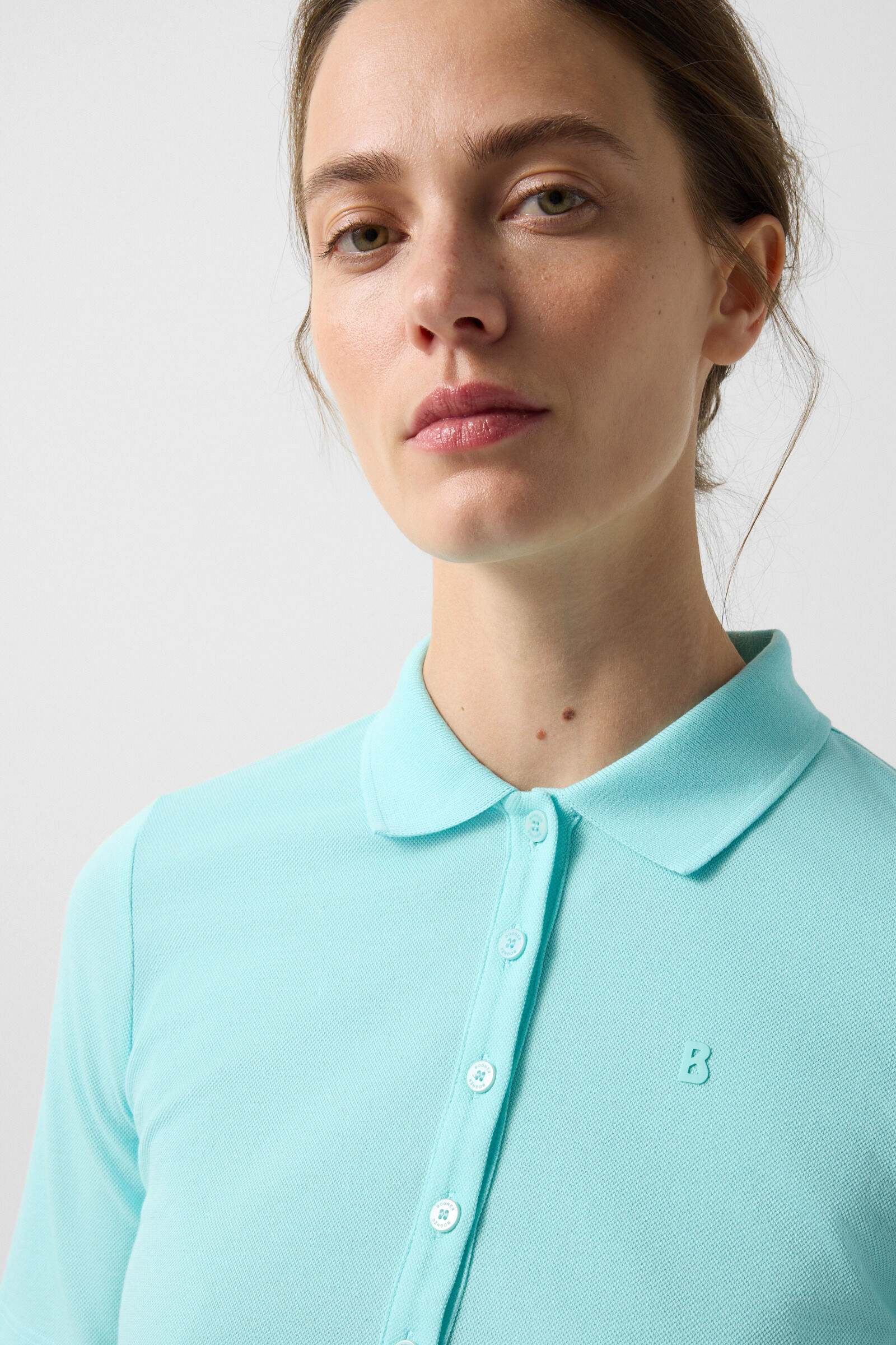Malika polo shirt Cyan-blue