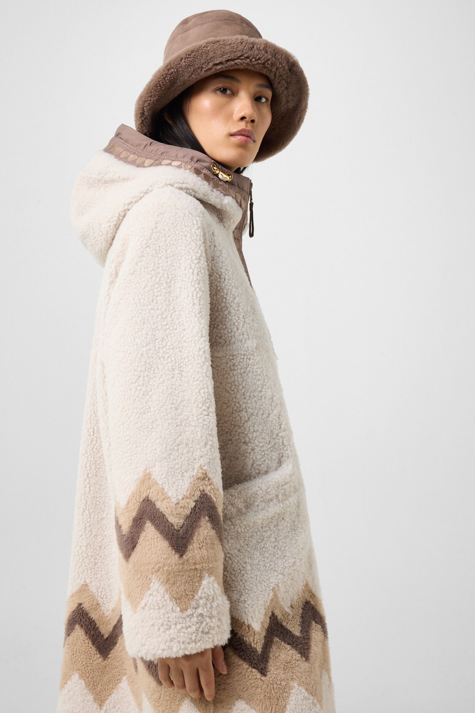 Niva lambskin coat Cream/Brown