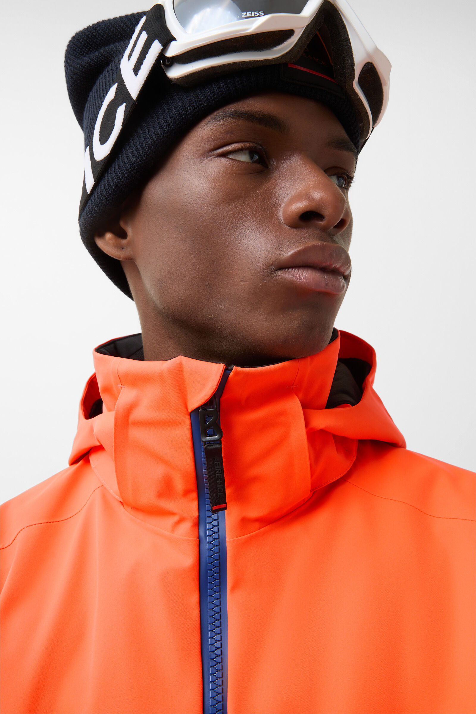 Halor ski jacket Neon orange/blue