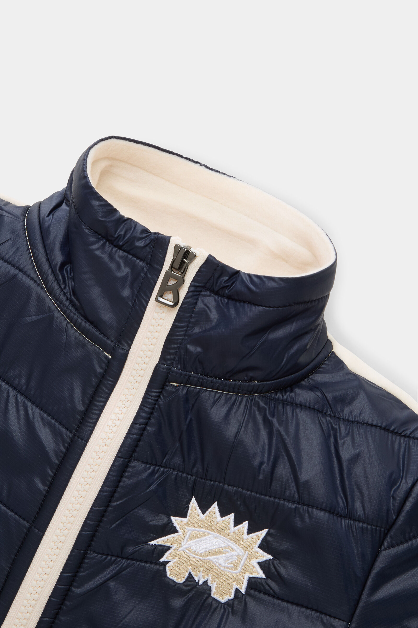 Kids Midlayer-Hybrid-Jacke Anton Creme/Navy-Blau