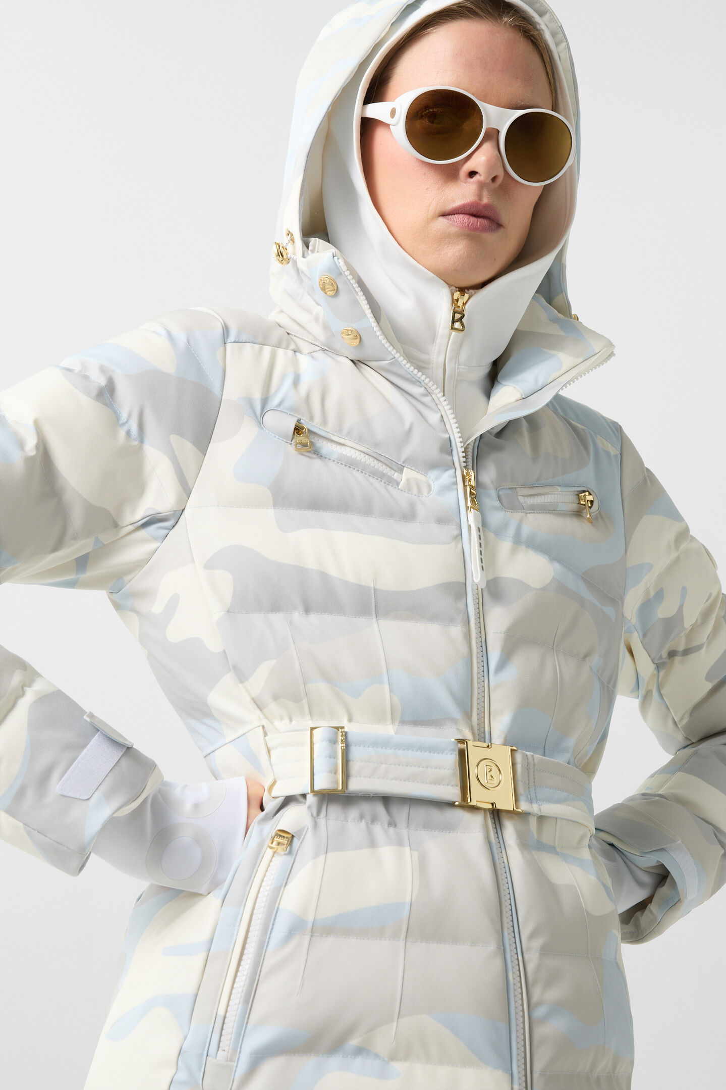 Ellya quilted jacket Light blue/cream