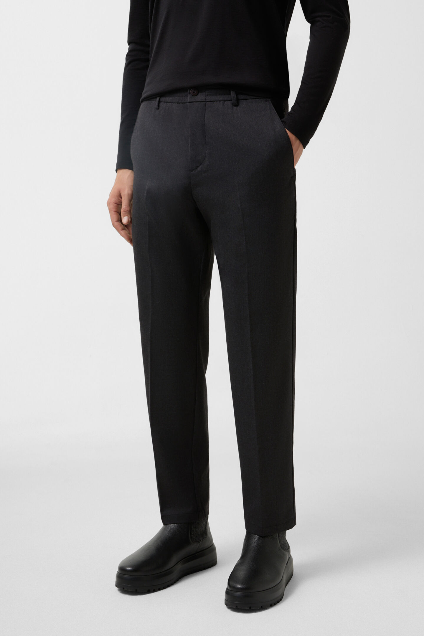 Geplooide broek Marcus Antraciet