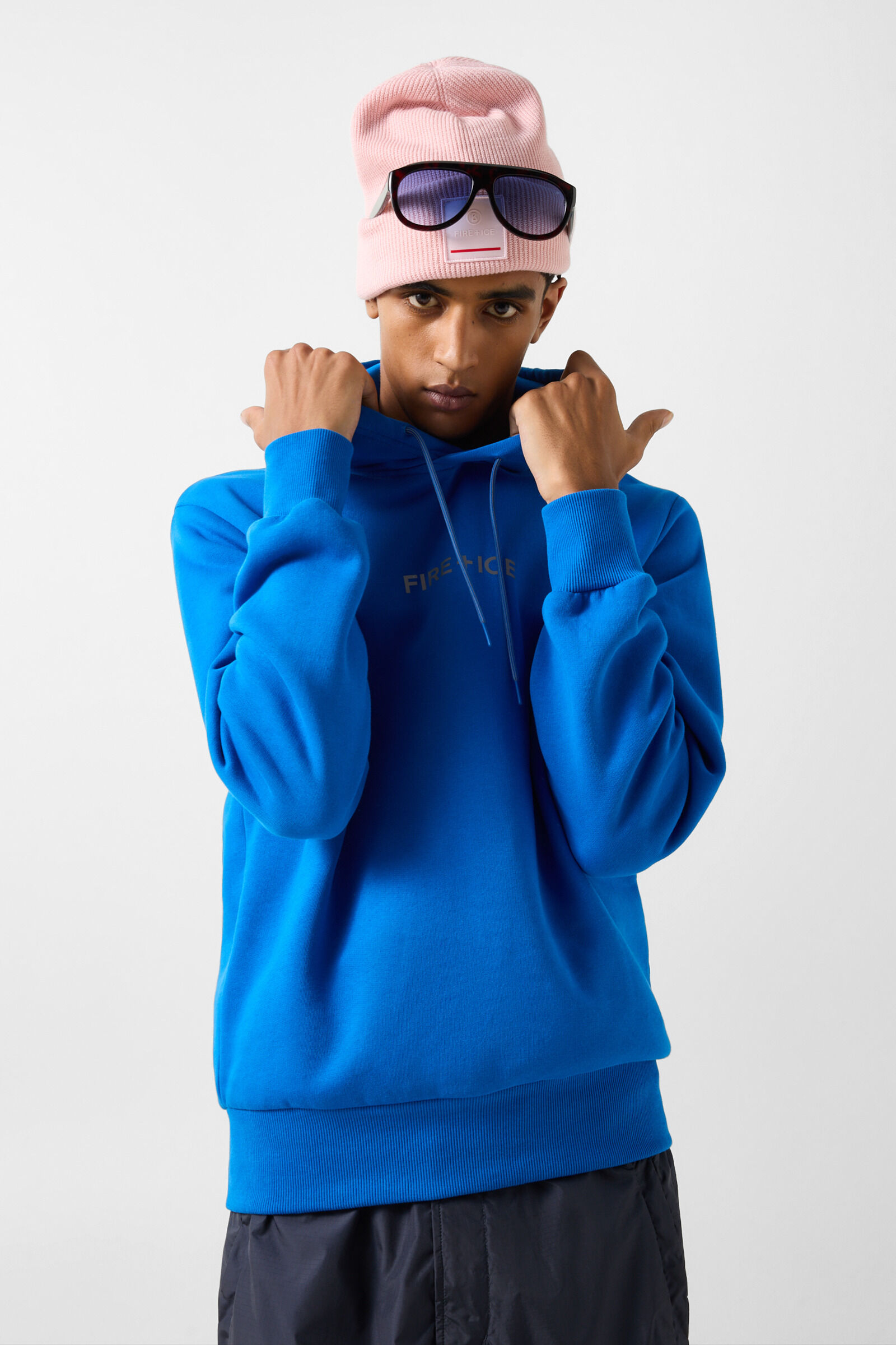 Covell cotton hoodie Blue