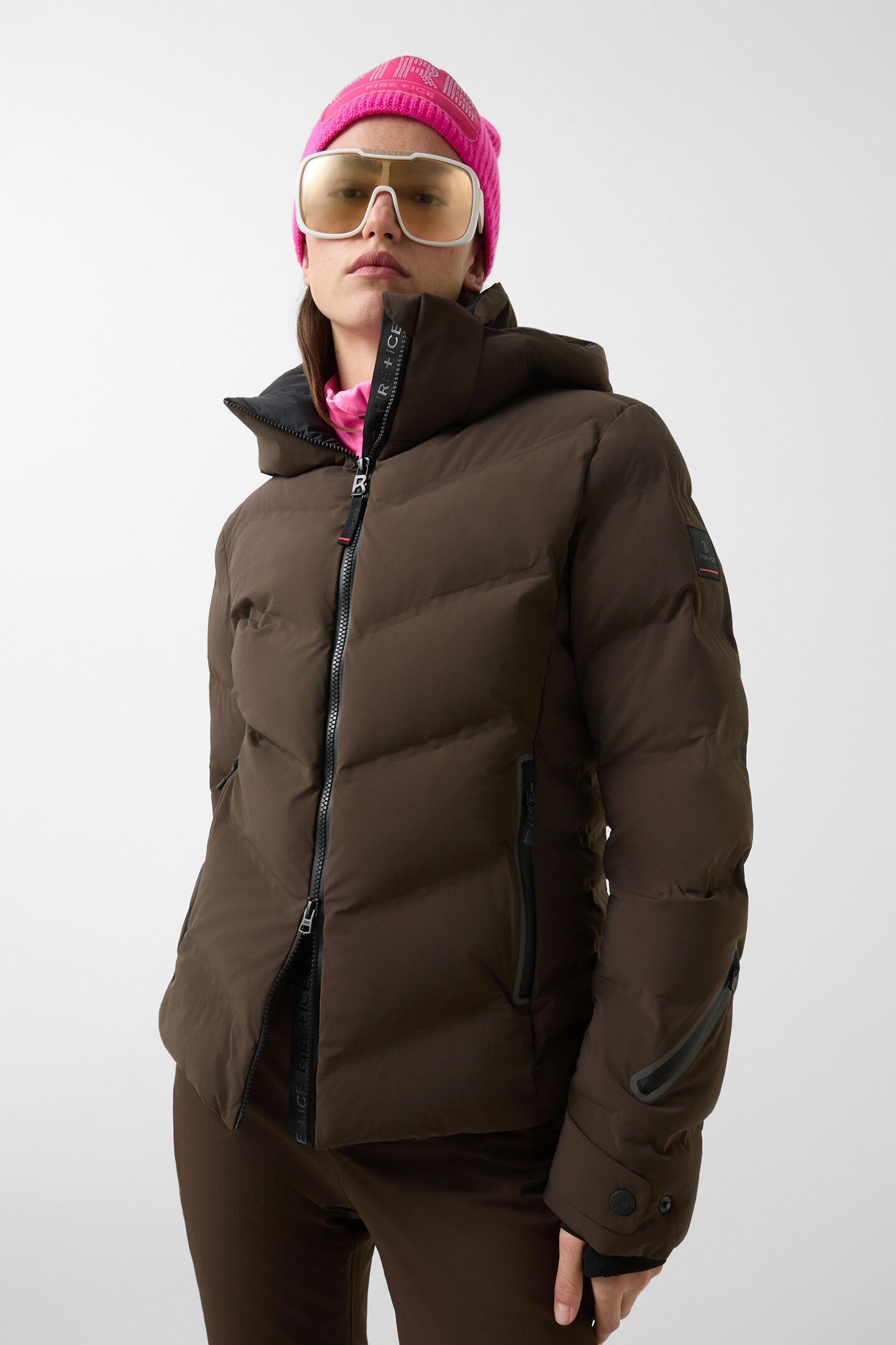 Tech-Sael quilted jacket Chocolate