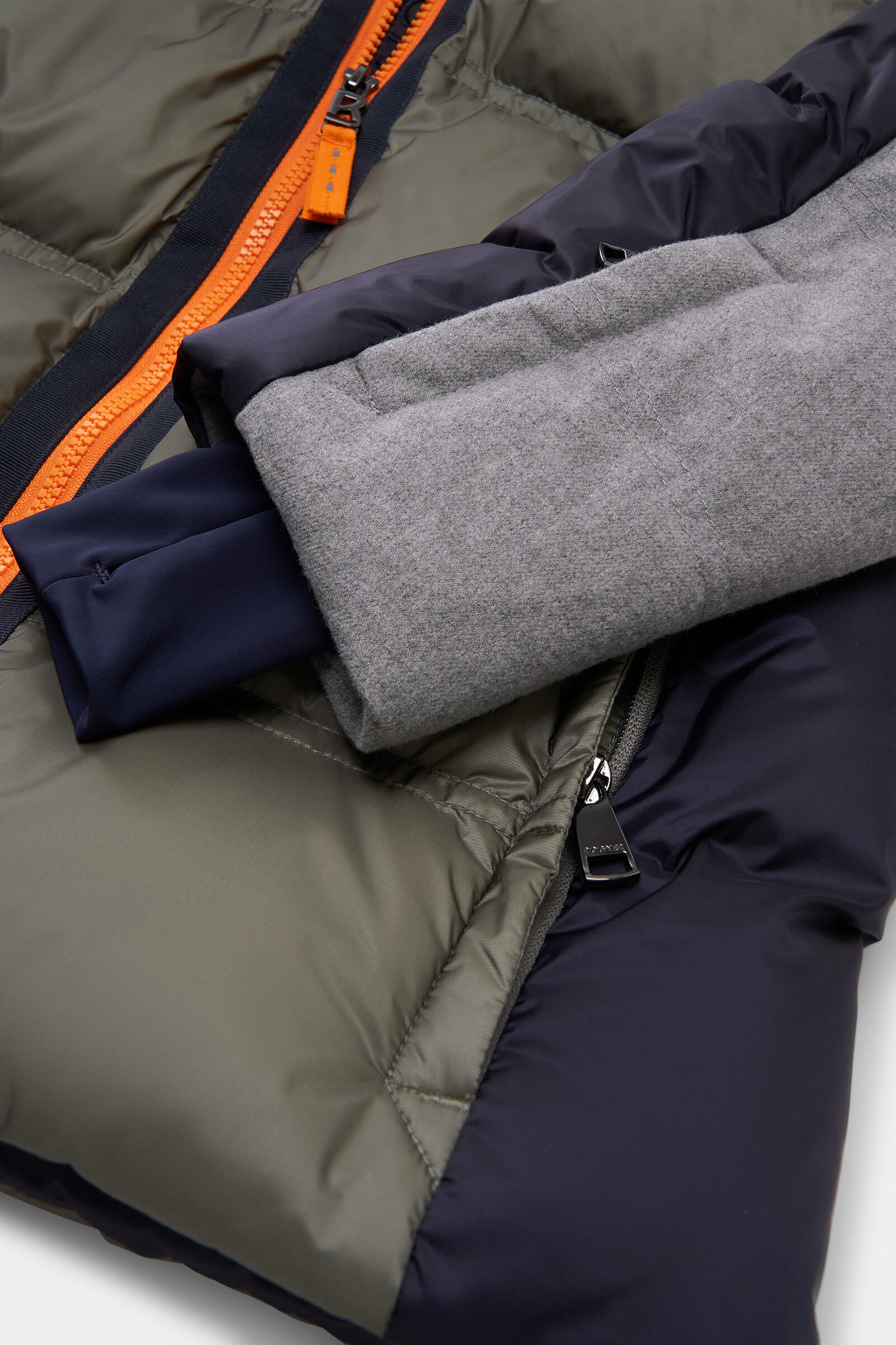 Kids ski jacket Pablo Light grey/olive/navy