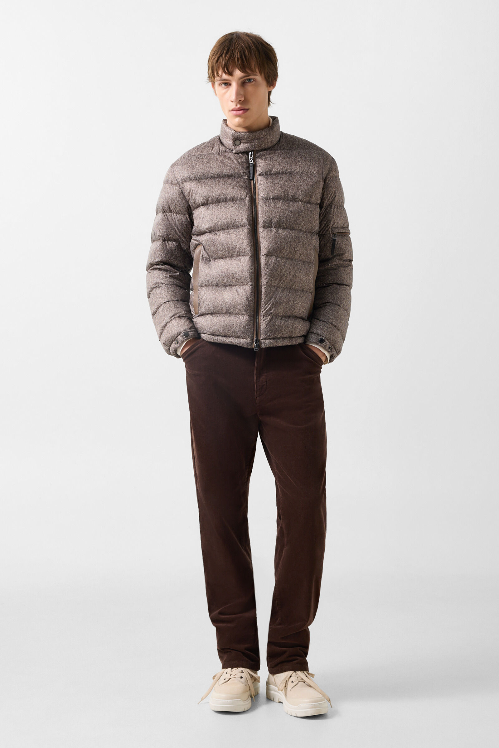 Hugh down jacket Taupe/Brown