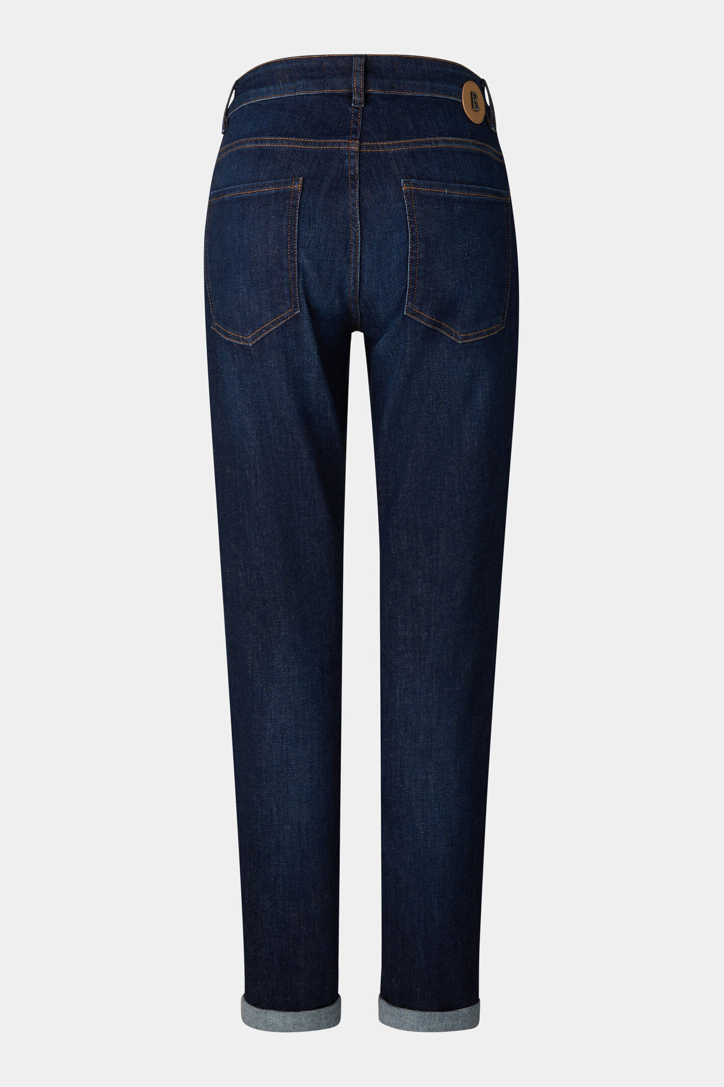 Girlfriend Fit Jeans Bridget Dark Denim Blue