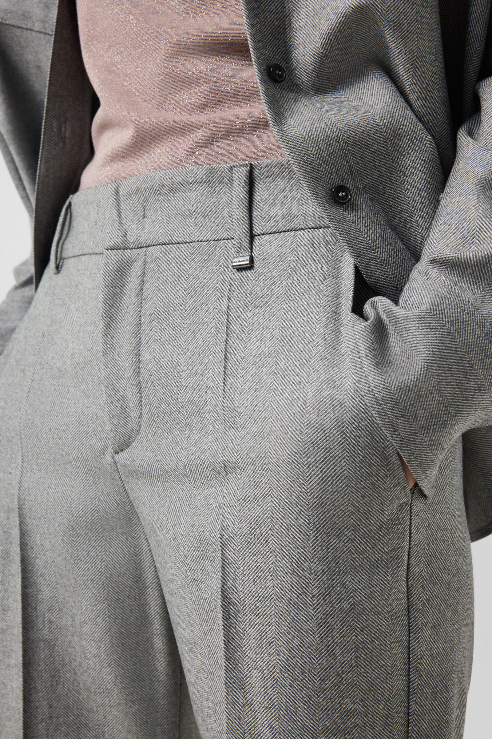 Schurwoll-Hose Jody Grau
