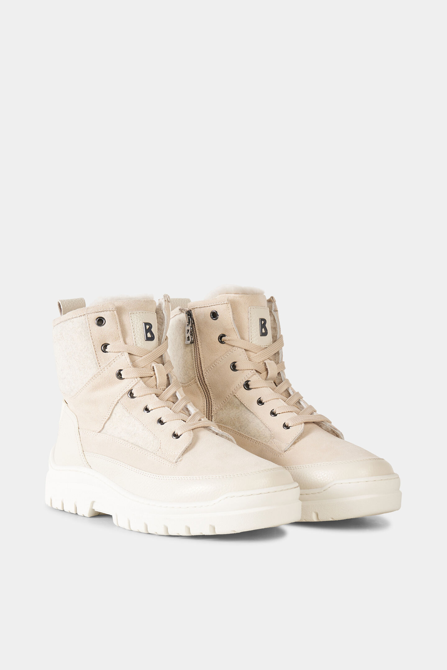 Schn&uuml;rboots Bansko mit Spikes Off-White
