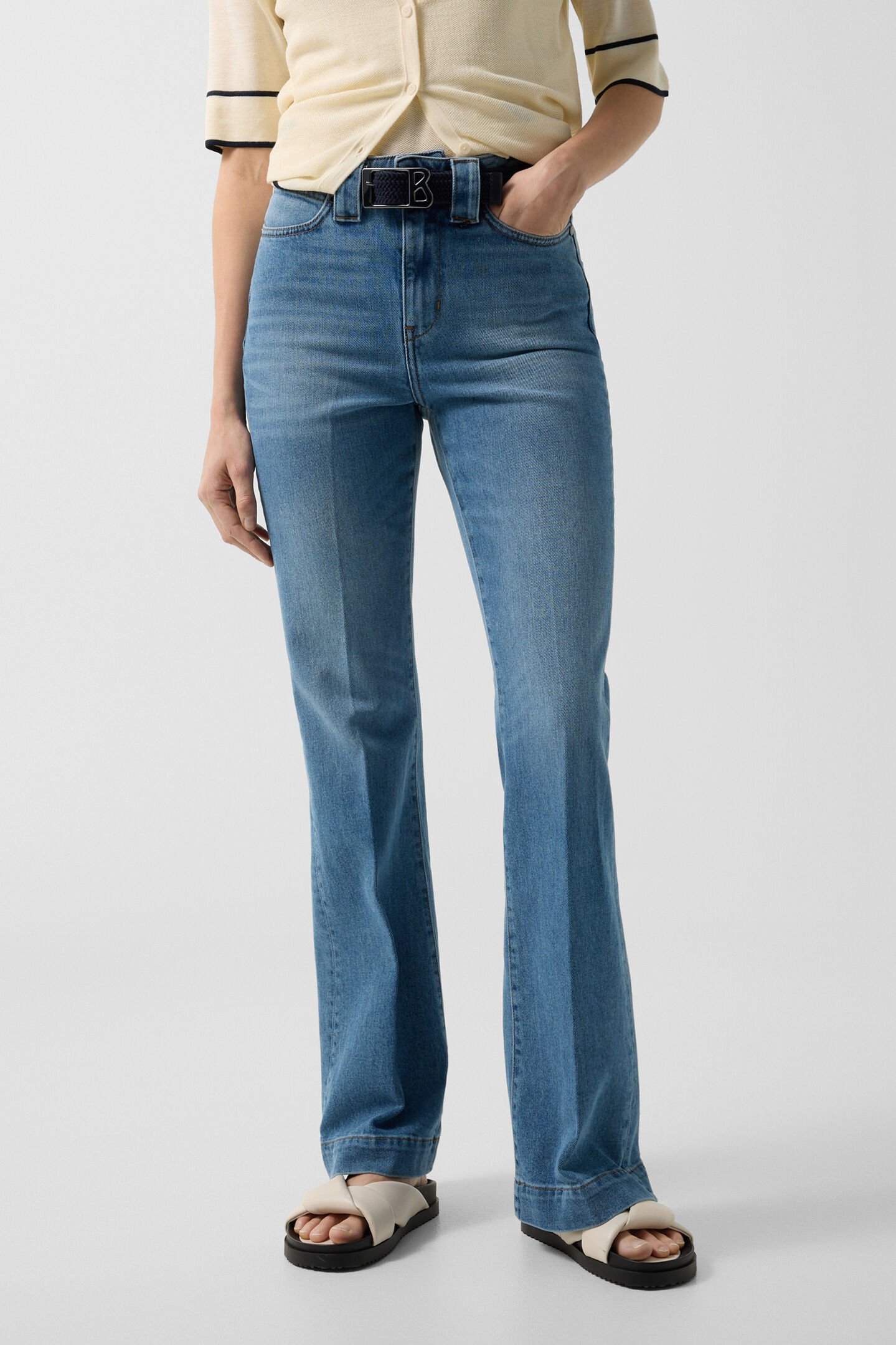 Flared Fit Jeans Devin Light Denim Blue