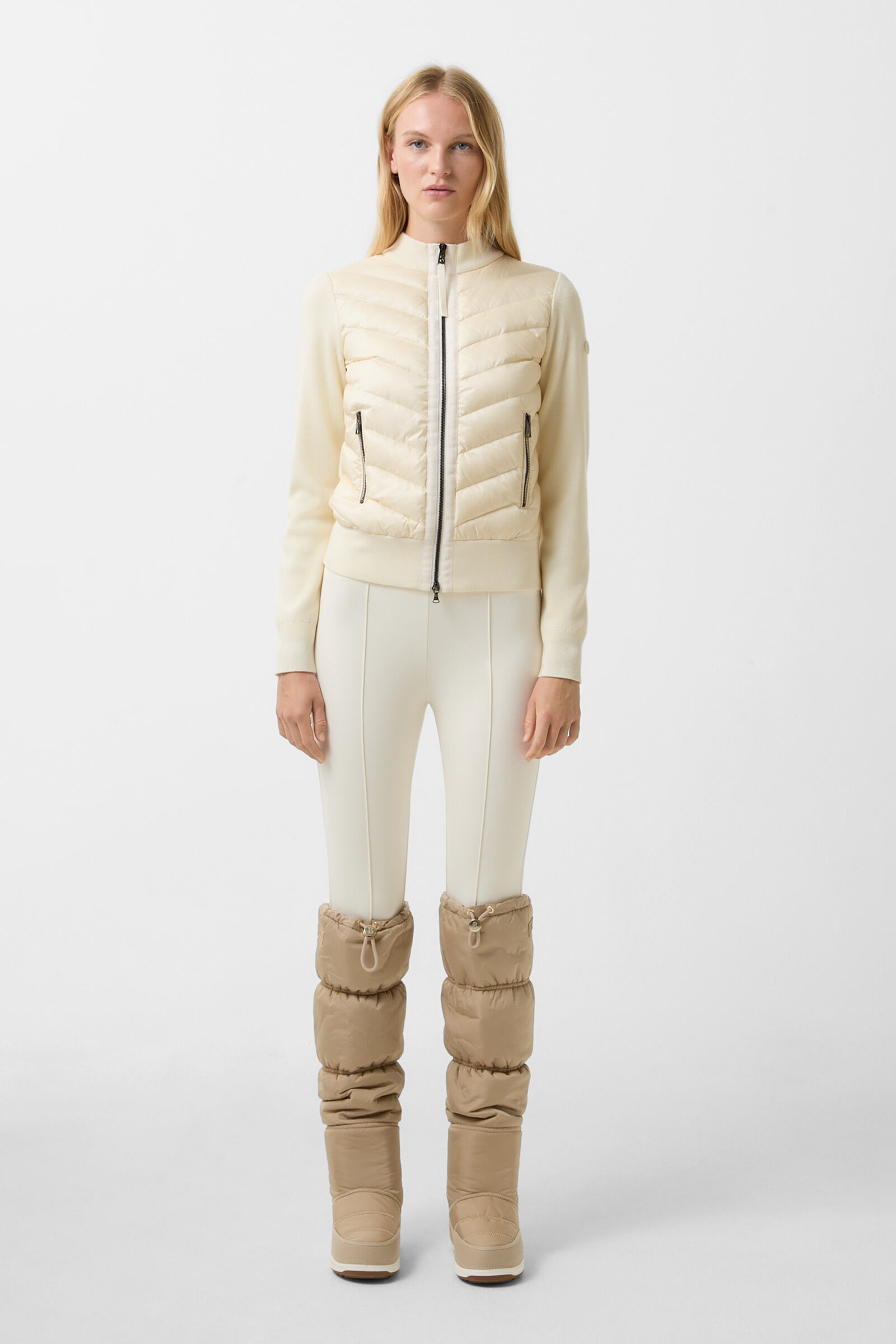 Zilly hybrid knit jacket Cream